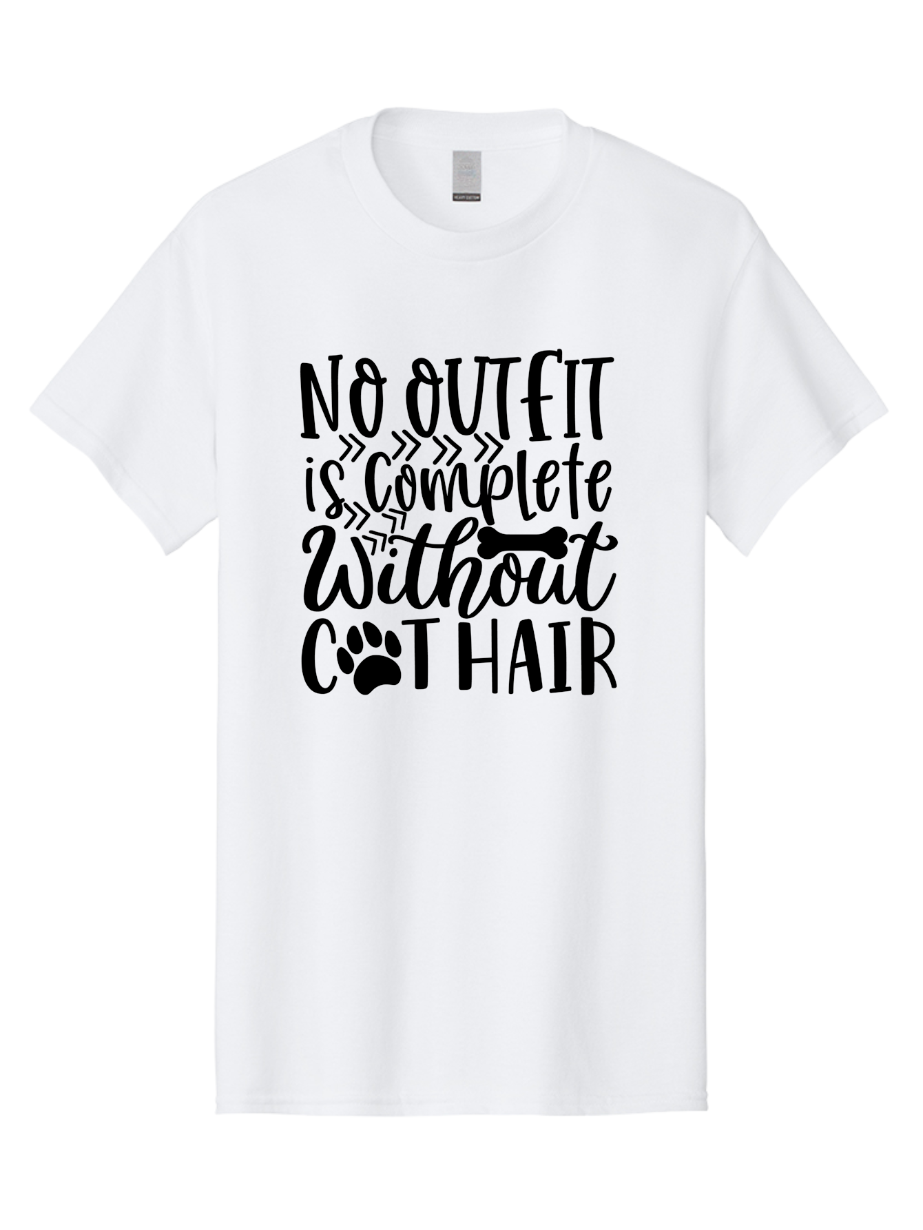 No Outfit Is Complete Without Cat Hair Men'S Graphic Tee, 100% Cotton, Comfortable Casual Summer Wear, Machine Washable, Funny Cat Quote, Cat Hair Humor, Pet Lovers, Cat Mom, Cat Dad, Pet Hair, Cat Humor, Cat Puns, Funny Pet Quotes Aae535 7