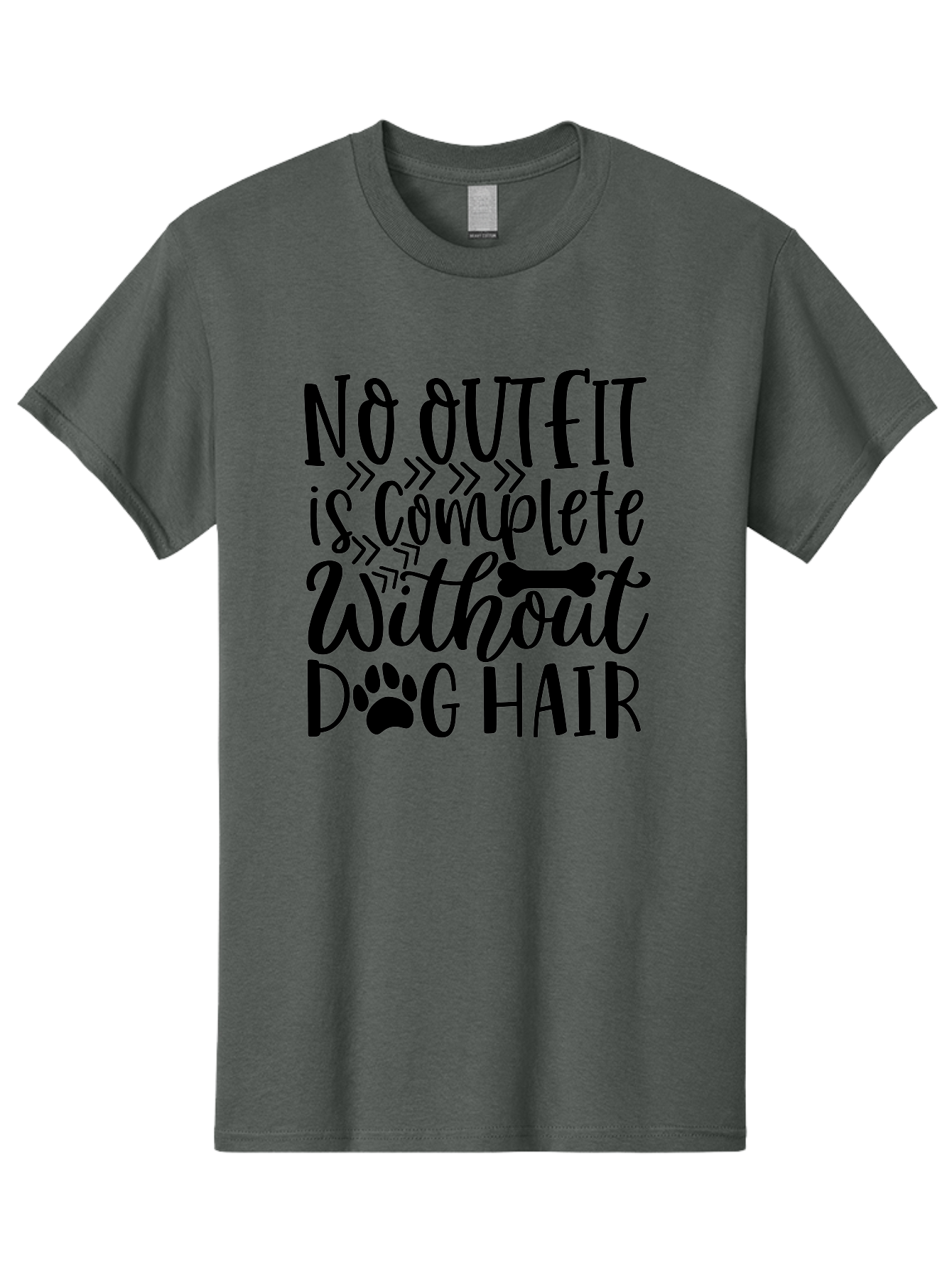 No Outfit Is Complete Without Dog Hair Men'S Graphic Tee, 100% Cotton, Comfortable Casual Summer Wear, Machine Washable, Funny Dog Quote, Dog Hair Humor, Pet Owners Joke, Dog Lovers Gift, Dog Hair On Clothes, Pet Hair Humor, Dog Sayings Aae536 17