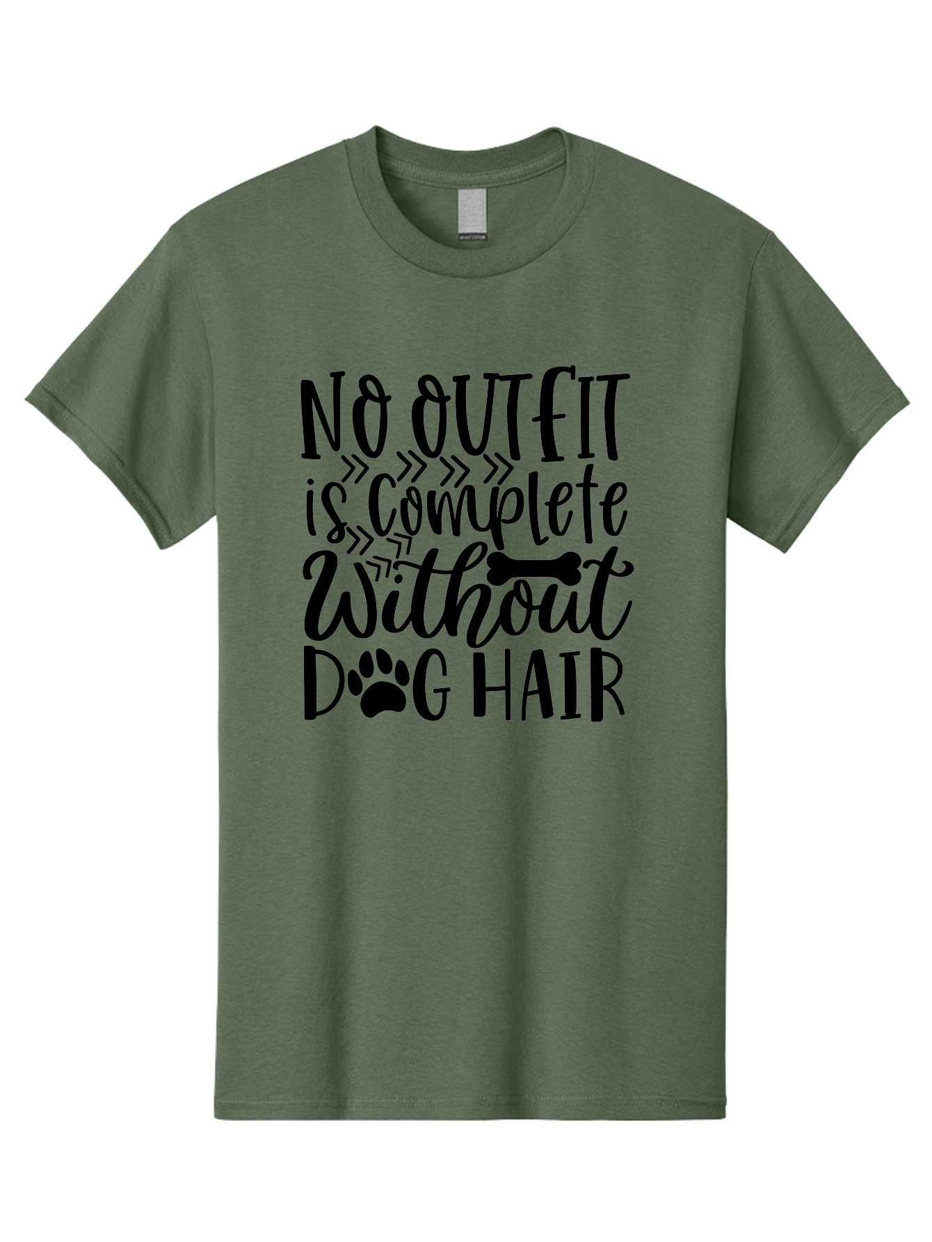 No Outfit Is Complete Without Dog Hair Men'S Graphic Tee, 100% Cotton, Comfortable Casual Summer Wear, Machine Washable, Funny Dog Quote, Dog Hair Humor, Pet Owners Joke, Dog Lovers Gift, Dog Hair On Clothes, Pet Hair Humor, Dog Sayings Aae536 23