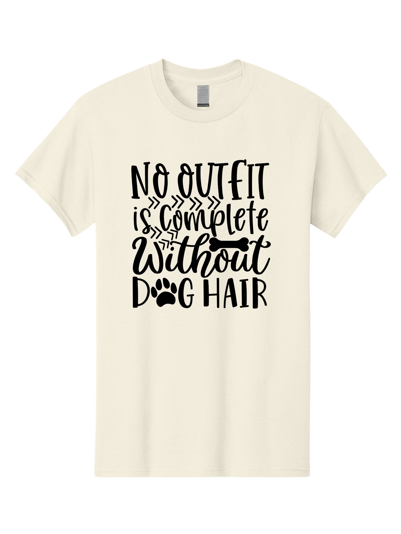 No Outfit Is Complete Without Dog Hair Men'S Graphic Tee, 100% Cotton, Comfortable Casual Summer Wear, Machine Washable, Funny Dog Quote, Dog Hair Humor, Pet Owners Joke, Dog Lovers Gift, Dog Hair On Clothes, Pet Hair Humor, Dog Sayings Aae536 15