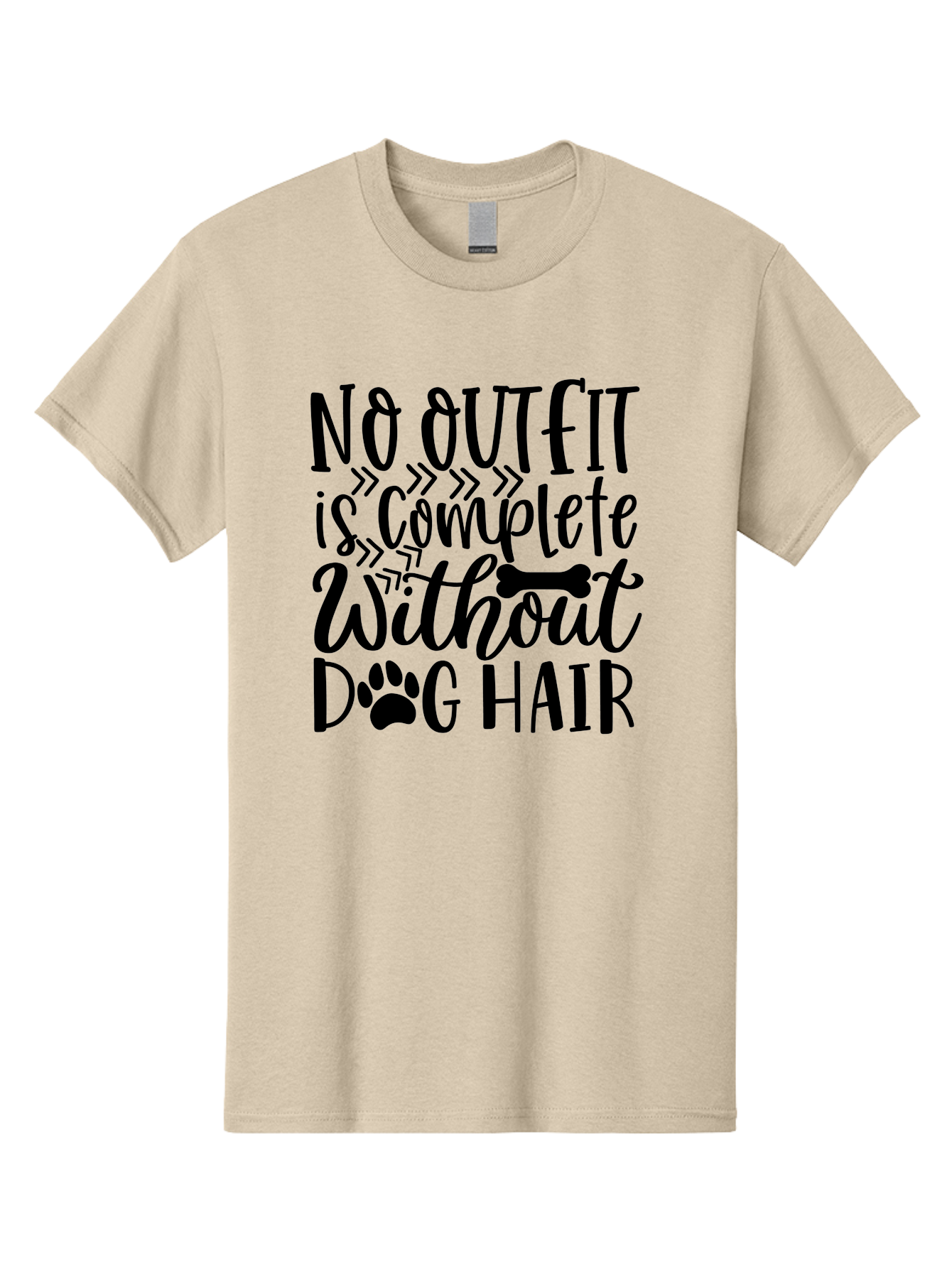 No Outfit Is Complete Without Dog Hair Men'S Graphic Tee, 100% Cotton, Comfortable Casual Summer Wear, Machine Washable, Funny Dog Quote, Dog Hair Humor, Pet Owners Joke, Dog Lovers Gift, Dog Hair On Clothes, Pet Hair Humor, Dog Sayings Aae536 13
