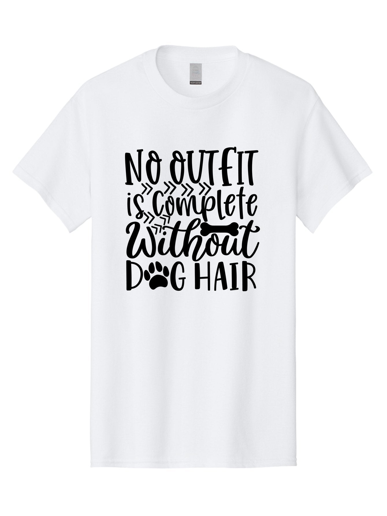 No Outfit Is Complete Without Dog Hair Men'S Graphic Tee, 100% Cotton, Comfortable Casual Summer Wear, Machine Washable, Funny Dog Quote, Dog Hair Humor, Pet Owners Joke, Dog Lovers Gift, Dog Hair On Clothes, Pet Hair Humor, Dog Sayings Aae536 8