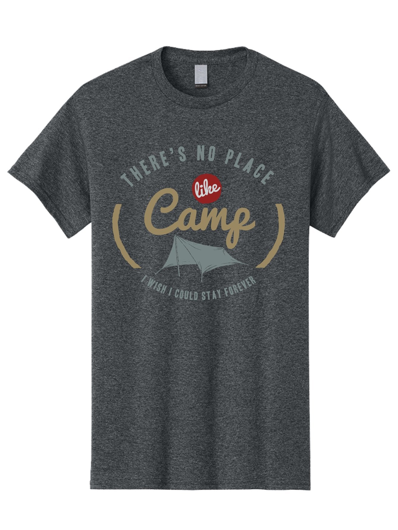 No Place Like Camp Men'S Graphic Tee, 100% Cotton, Comfortable Casual Summer Wear, Machine Washable, Camping Trip, Outdoor Adventure, Summer Camp, Tent Camping, Recreational Activities, Camp Life, Wilderness Experience Aae537 12