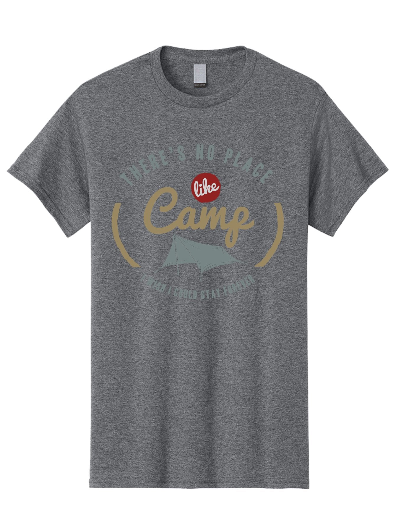No Place Like Camp Men'S Graphic Tee, 100% Cotton, Comfortable Casual Summer Wear, Machine Washable, Camping Trip, Outdoor Adventure, Summer Camp, Tent Camping, Recreational Activities, Camp Life, Wilderness Experience Aae537 9