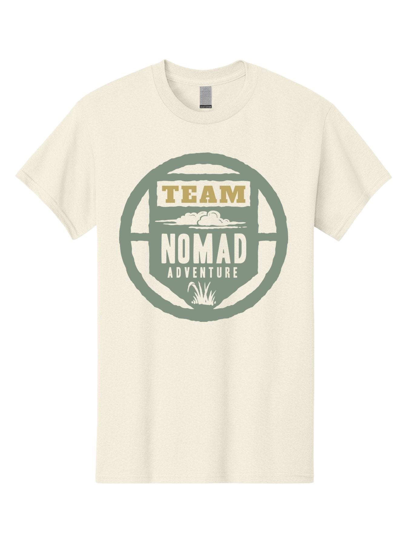 Nomad Men'S Graphic Tee, 100% Cotton, Comfortable Casual Summer Wear, Machine Washable, Adventure Team Logo, Nomadic Lifestyle, Travel Emblem, Exploration Symbol, Outdoor Adventure, Wanderlust Spirit, Adventure Seekers Aae538