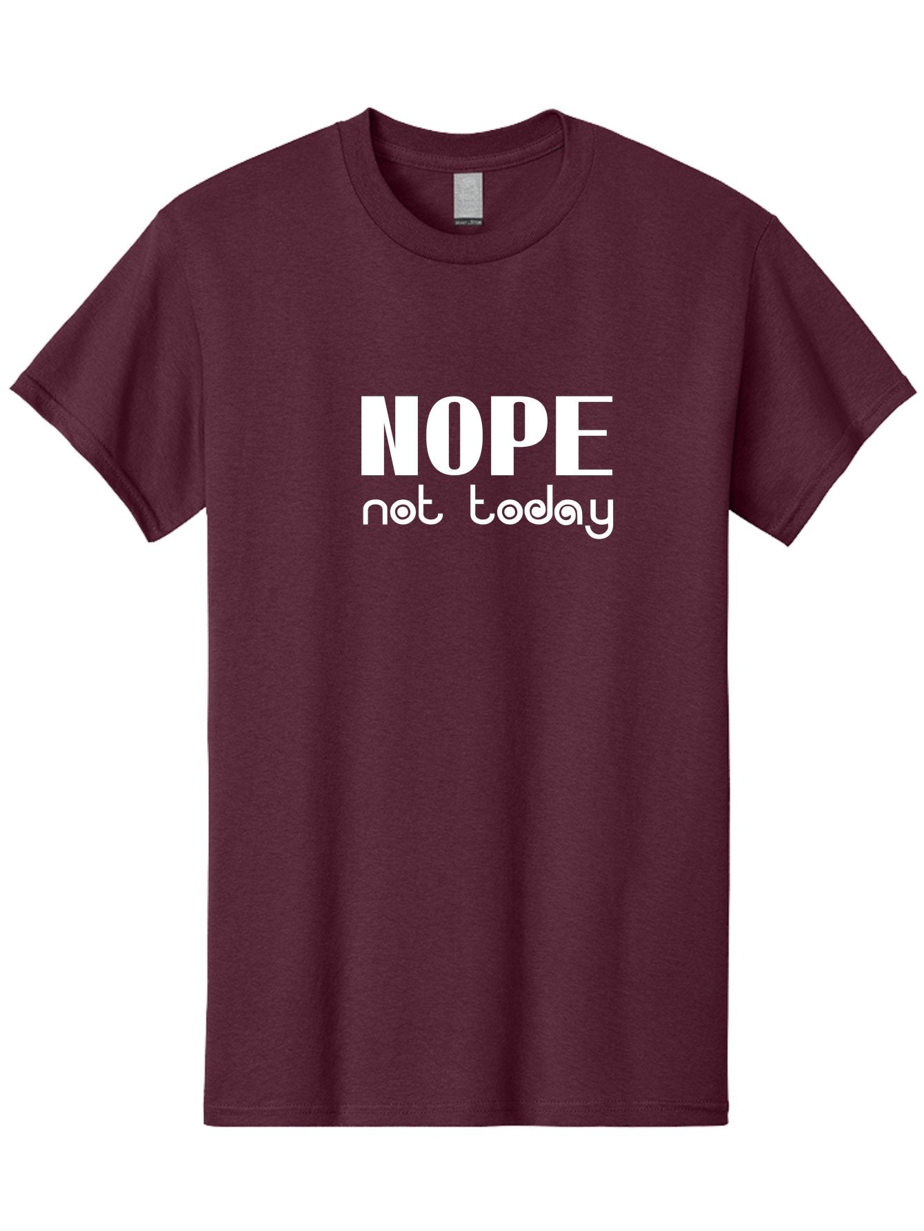 Nope Not Today Men'S Graphic Tee, 100% Cotton, Comfortable Casual Summer Wear, Machine Washable, Nope Not Today, Funny Quote, Humorous Saying, Refusal Phrase, Sassy Expression, Bold Text, Playful Font, Witty Remark, Modern Design Aae540 8