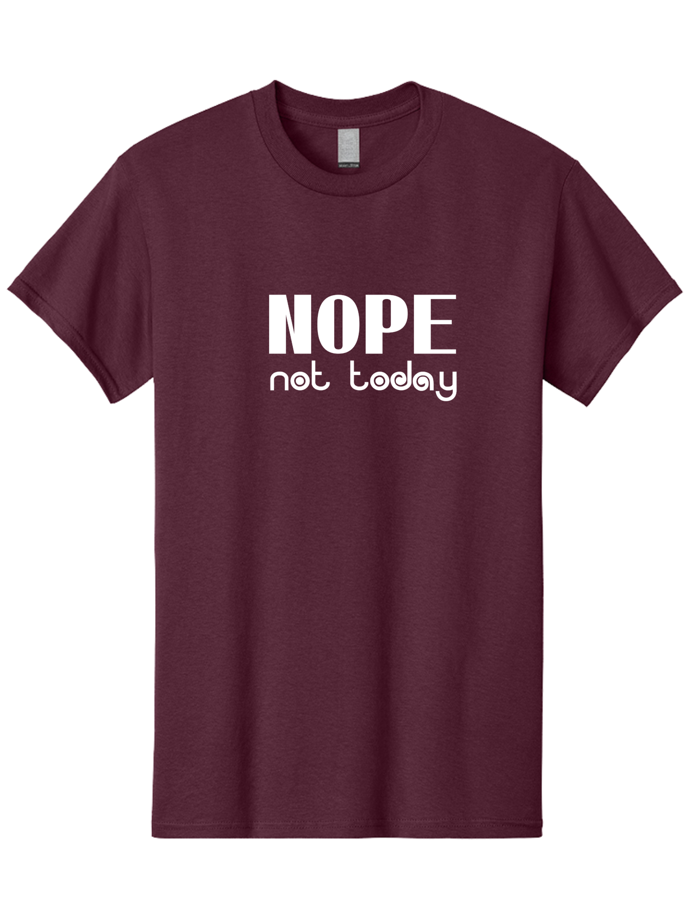 Nope Not Today Men'S Graphic Tee, 100% Cotton, Comfortable Casual Summer Wear, Machine Washable, Nope Not Today, Funny Quote, Humorous Saying, Refusal Phrase, Sassy Expression, Bold Text, Playful Font, Witty Remark, Modern Design Aae540 3