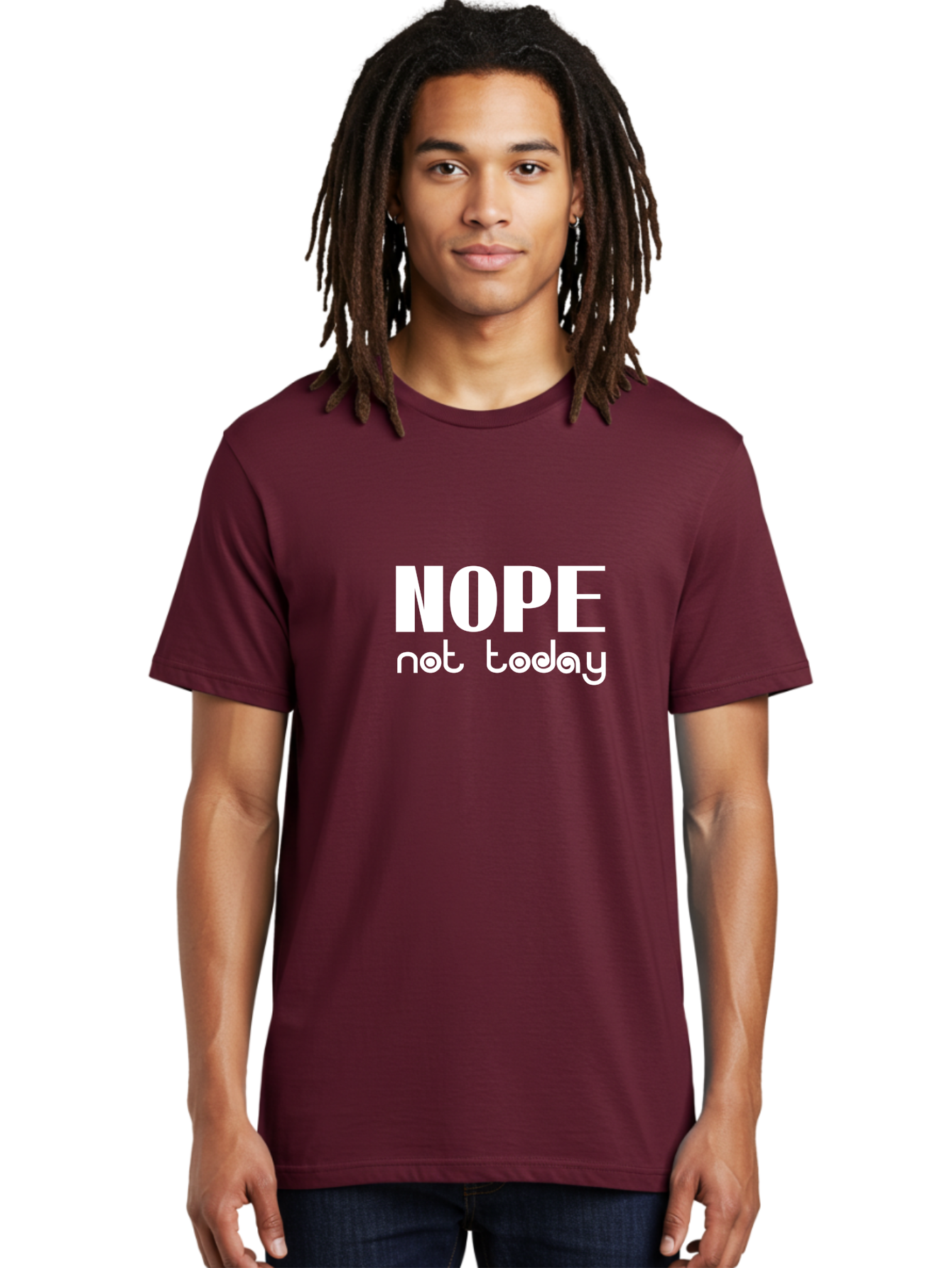 Nope Not Today Men'S Graphic Tee, 100% Cotton, Comfortable Casual Summer Wear, Machine Washable, Nope Not Today, Funny Quote, Humorous Saying, Refusal Phrase, Sassy Expression, Bold Text, Playful Font, Witty Remark, Modern Design Aae540 4