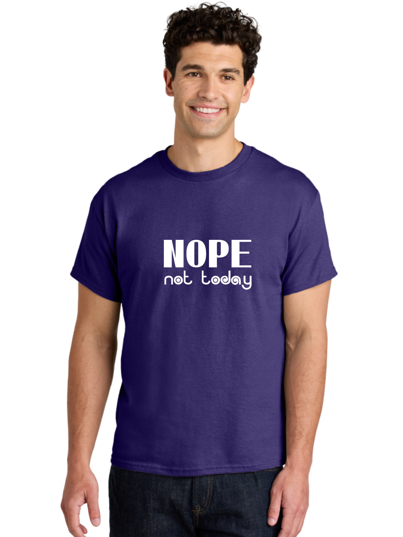Nope Not Today Men'S Graphic Tee, 100% Cotton, Comfortable Casual Summer Wear, Machine Washable, Nope Not Today, Funny Quote, Humorous Saying, Refusal Phrase, Sassy Expression, Bold Text, Playful Font, Witty Remark, Modern Design Aae540 16