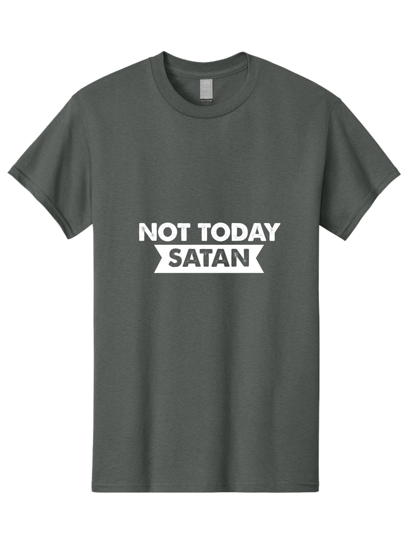 Not Today Satan Men'S Graphic Tee, 100% Cotton, Comfortable Casual Summer Wear, Machine Washable, Motivational Quote, Inspirational Saying, Satan Phrase, Not Today Satan, Empowerment Message, Funny Saying, Spiritual Quote, Humor, Witty Phrase Aae541 4