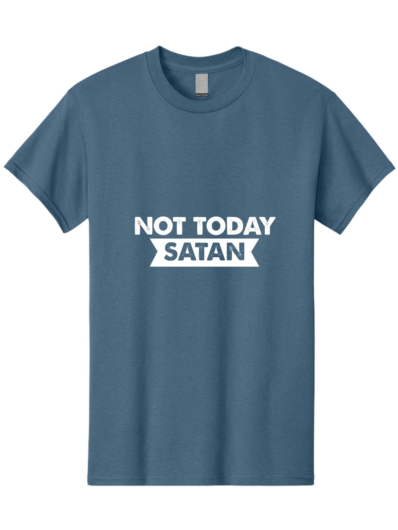 Not Today Satan Men'S Graphic Tee, 100% Cotton, Comfortable Casual Summer Wear, Machine Washable, Motivational Quote, Inspirational Saying, Satan Phrase, Not Today Satan, Empowerment Message, Funny Saying, Spiritual Quote, Humor, Witty Phrase Aae541