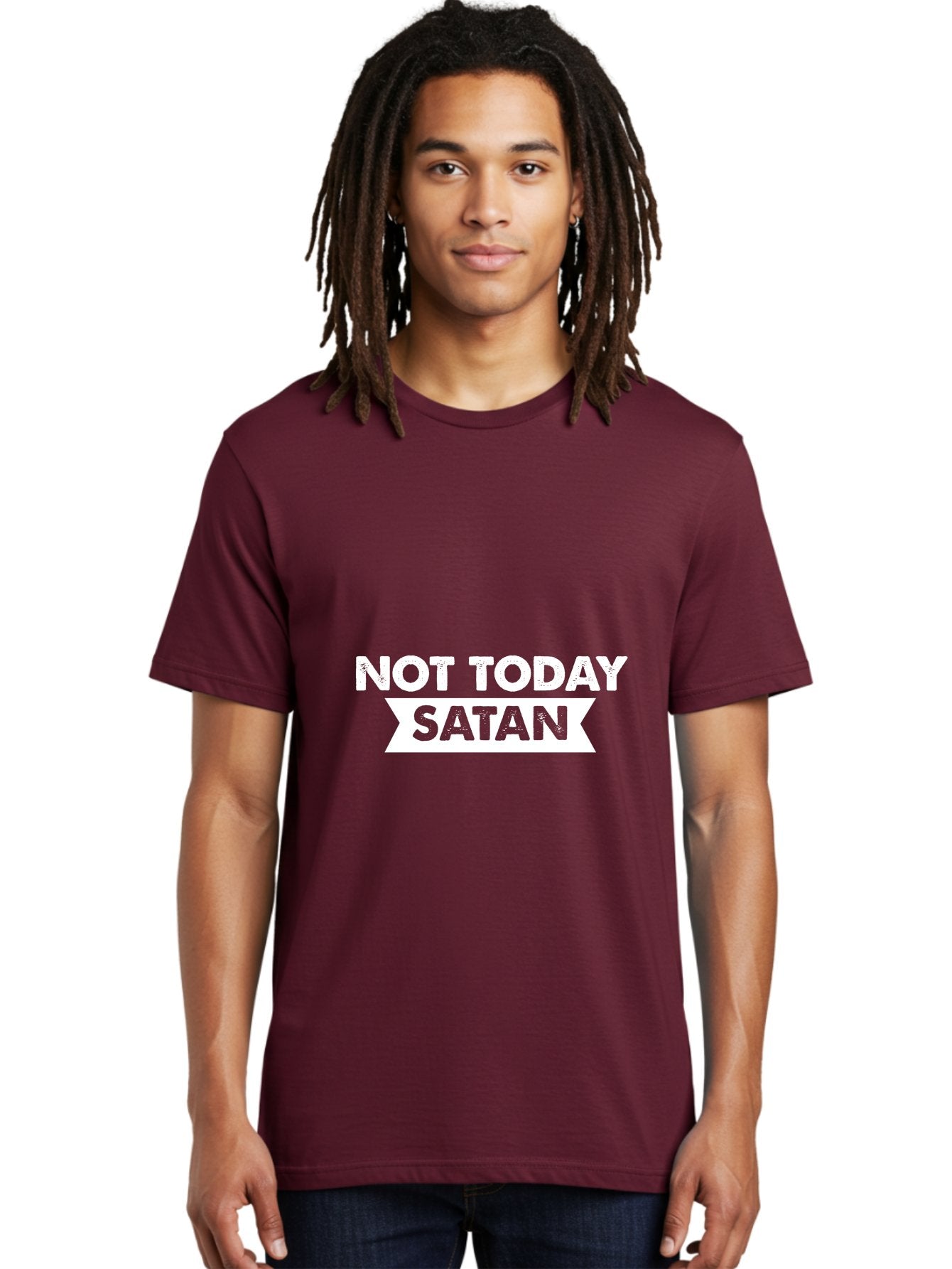 Not Today Satan Men'S Graphic Tee, 100% Cotton, Comfortable Casual Summer Wear, Machine Washable, Motivational Quote, Inspirational Saying, Satan Phrase, Not Today Satan, Empowerment Message, Funny Saying, Spiritual Quote, Humor, Witty Phrase Aae541 26