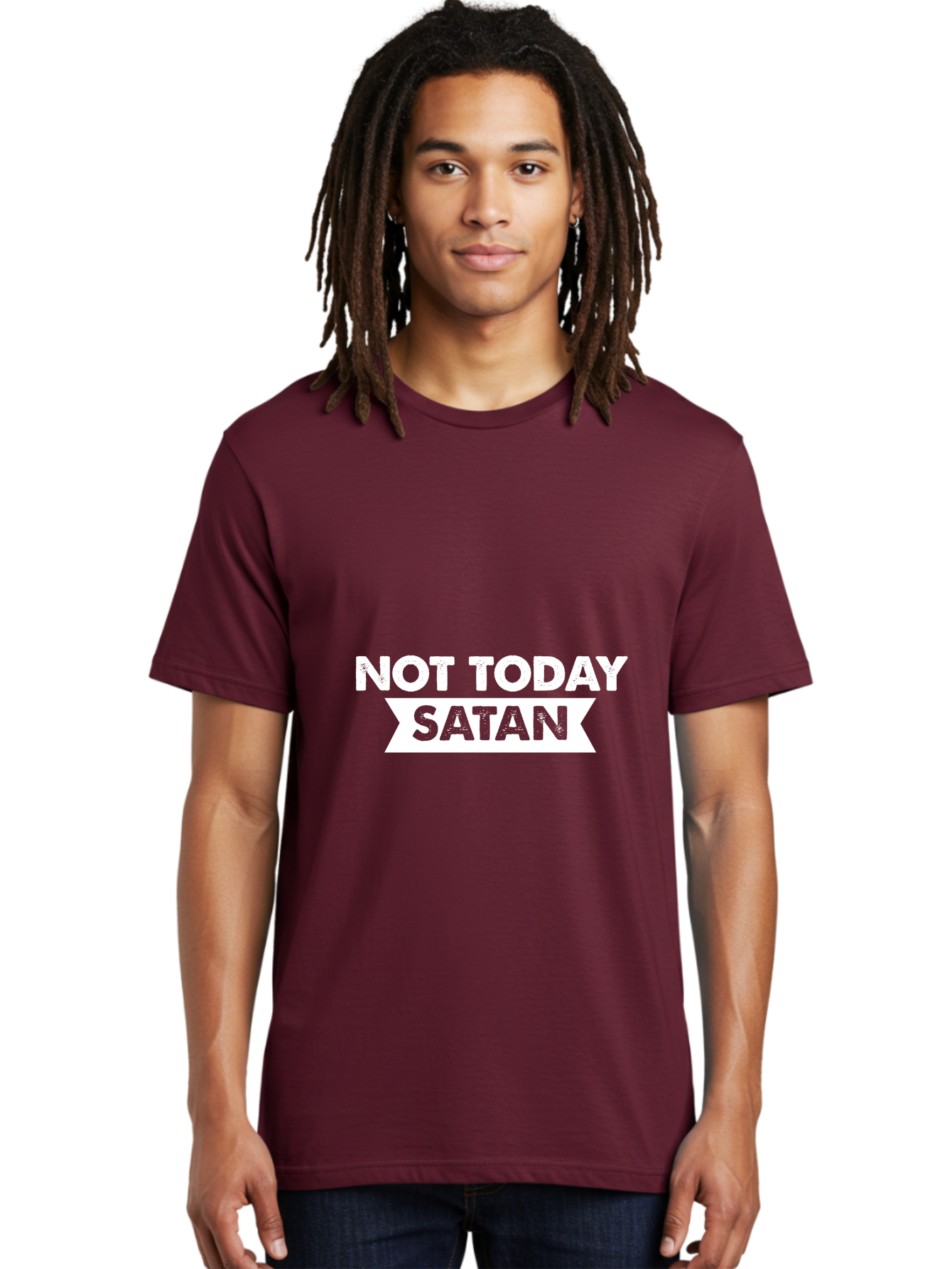 Not Today Satan Men'S Graphic Tee, 100% Cotton, Comfortable Casual Summer Wear, Machine Washable, Motivational Quote, Inspirational Saying, Satan Phrase, Not Today Satan, Empowerment Message, Funny Saying, Spiritual Quote, Humor, Witty Phrase Aae541