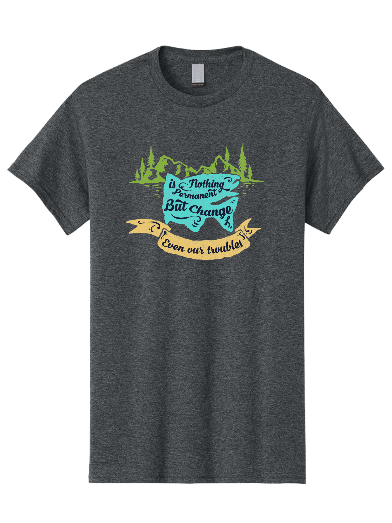 Nothing Is Permanent Men'S Graphic Tee, 100% Cotton, Comfortable Casual Summer Wear, Machine Washable, Inspirational Quote, Motivational Words, Change Is Life, Overcoming Troubles, Disney Magic, Wisdom, Positive Vibes, Cityscape, Aae544 9