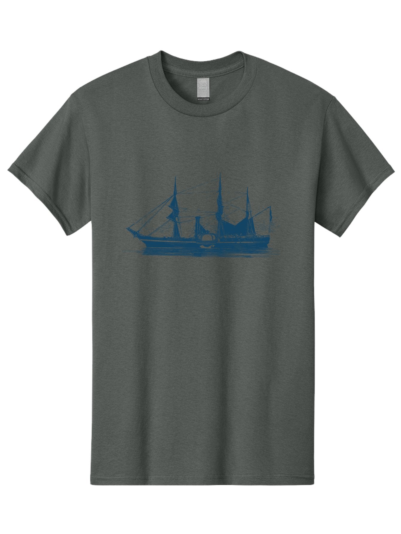 Ocean Ghost Ship Men'S Graphic Tee, 100% Cotton, Comfortable Casual Summer Wear, Machine Washable, Tall Ship Sailing, Historical Sailing Vessel, Nautical Scene, Classic Boat, Maritime Heritage, Vintage Sailing Ship, Ocean Liner, Tall Masts Aae546 4