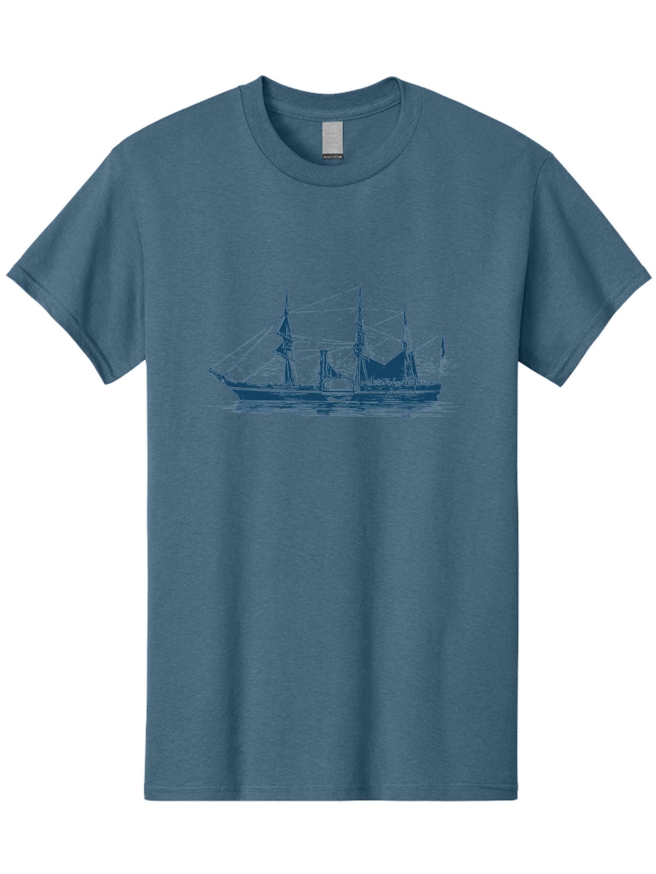 Ocean Ghost Ship Men'S Graphic Tee, 100% Cotton, Comfortable Casual Summer Wear, Machine Washable, Tall Ship Sailing, Historical Sailing Vessel, Nautical Scene, Classic Boat, Maritime Heritage, Vintage Sailing Ship, Ocean Liner, Tall Masts Aae546