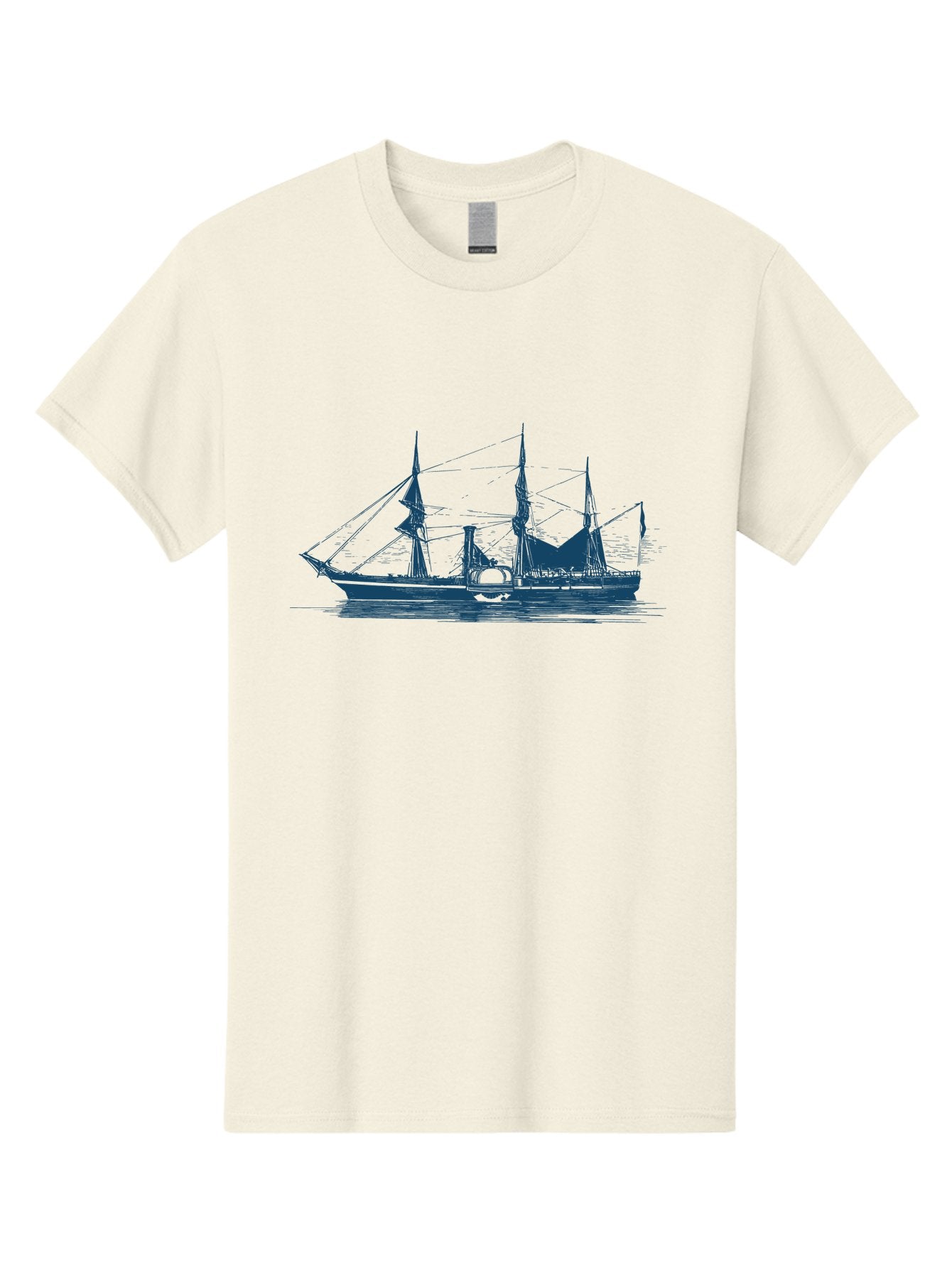 Ocean Ghost Ship Men'S Graphic Tee, 100% Cotton, Comfortable Casual Summer Wear, Machine Washable, Tall Ship Sailing, Historical Sailing Vessel, Nautical Scene, Classic Boat, Maritime Heritage, Vintage Sailing Ship, Ocean Liner, Tall Masts Aae546