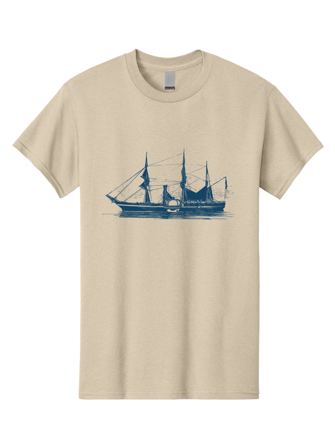 Ocean Ghost Ship Men'S Graphic Tee, 100% Cotton, Comfortable Casual Summer Wear, Machine Washable, Tall Ship Sailing, Historical Sailing Vessel, Nautical Scene, Classic Boat, Maritime Heritage, Vintage Sailing Ship, Ocean Liner, Tall Masts Aae546 9
