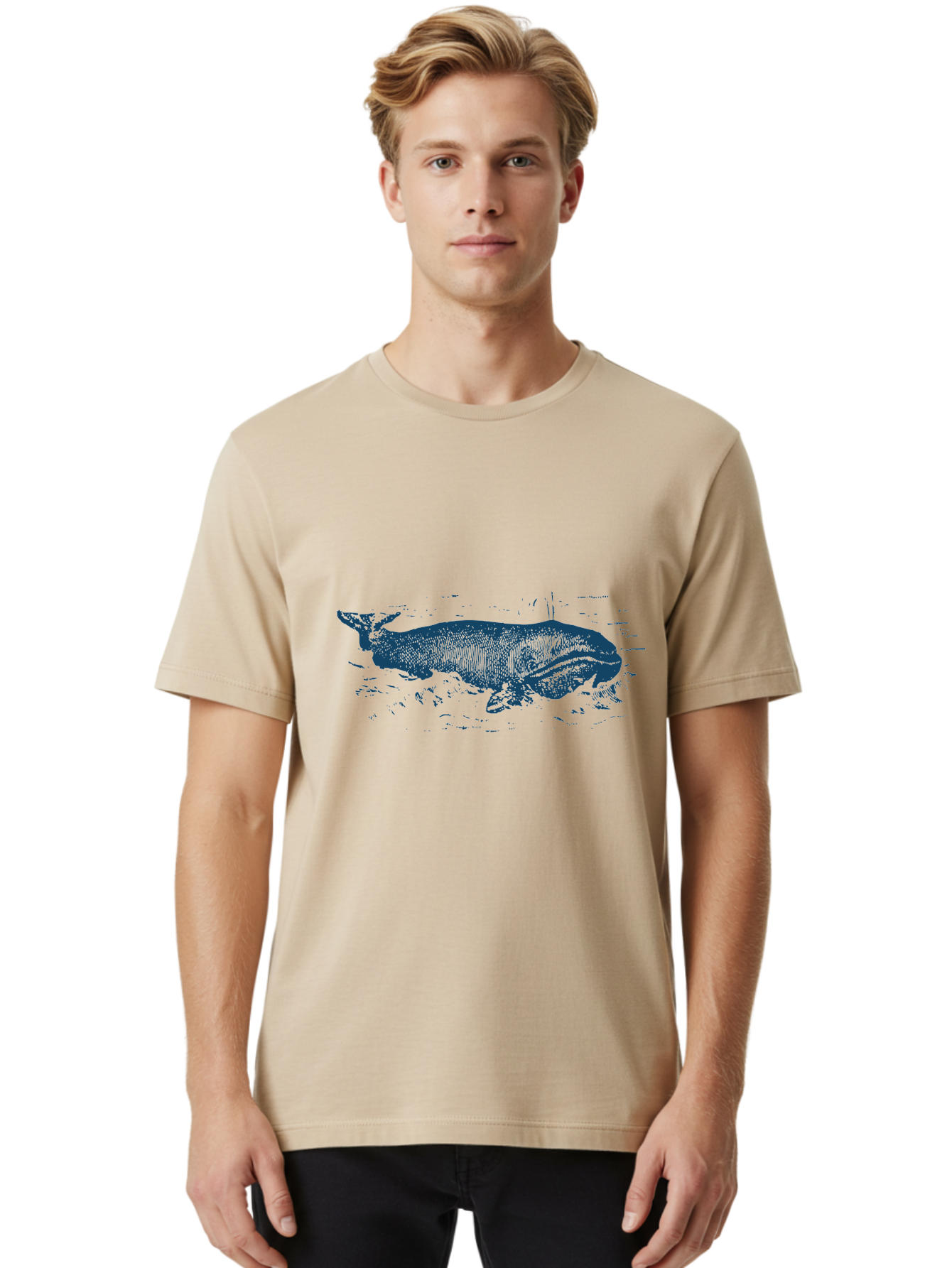 Ocean Giant Whale Men'S Graphic Tee, 100% Cotton, Comfortable Casual Summer Wear, Machine Washable, Tapir, Wild Animal, Wildlife, Forest Creature, Exotic Species, Large Mammal Aae547 24