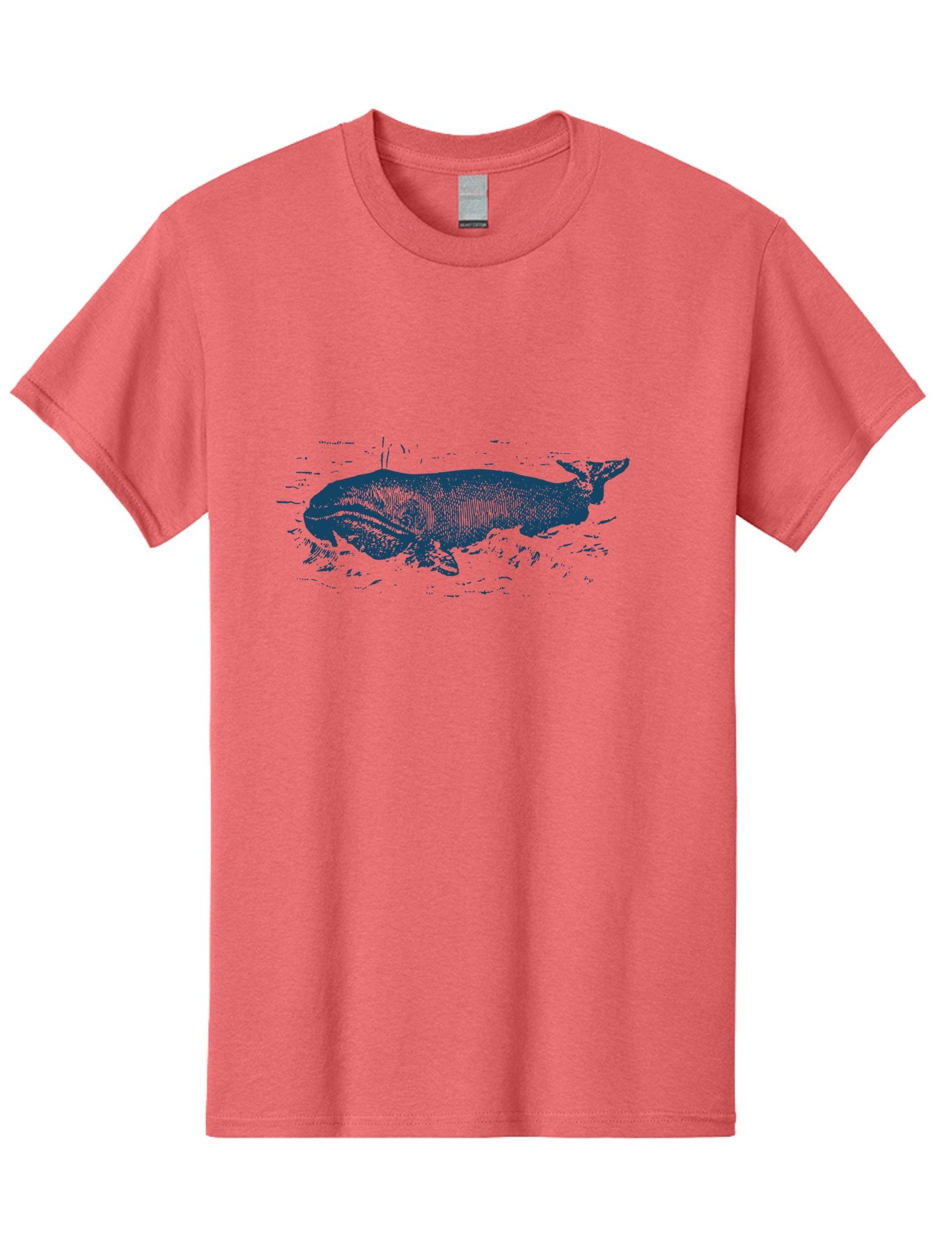 Ocean Soul Men'S Graphic Tee, 100% Cotton, Comfortable Casual Summer Wear, Machine Washable, Whale In Water, Marine Life, Ocean Creature, Aquatic Mammal, Large Sea Animal, Wildlife Illustration, Monochrome Art Aae548 8