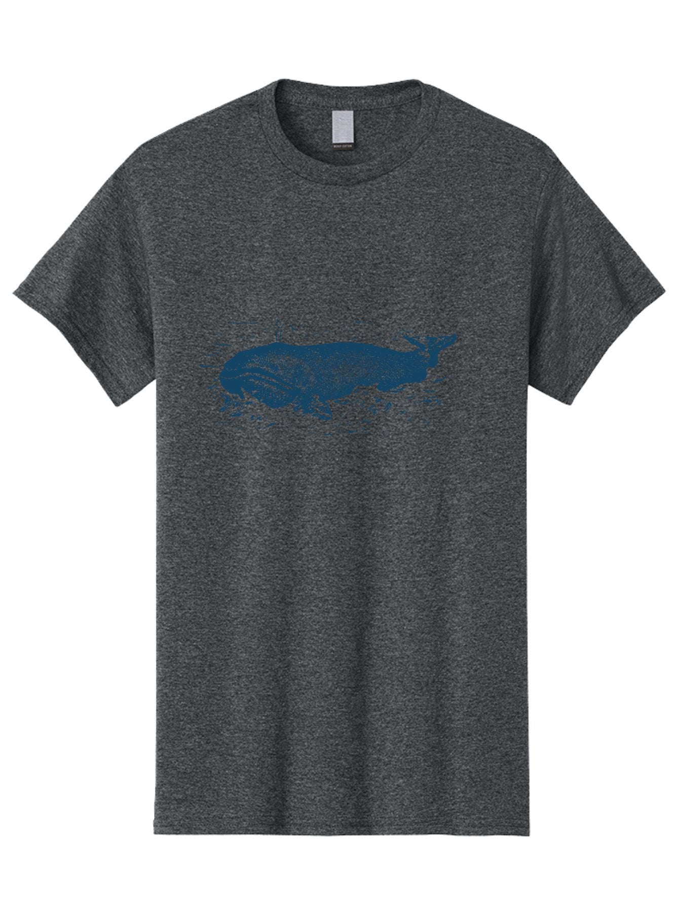 Ocean Soul Men'S Graphic Tee, 100% Cotton, Comfortable Casual Summer Wear, Machine Washable, Whale In Water, Marine Life, Ocean Creature, Aquatic Mammal, Large Sea Animal, Wildlife Illustration, Monochrome Art Aae548 12