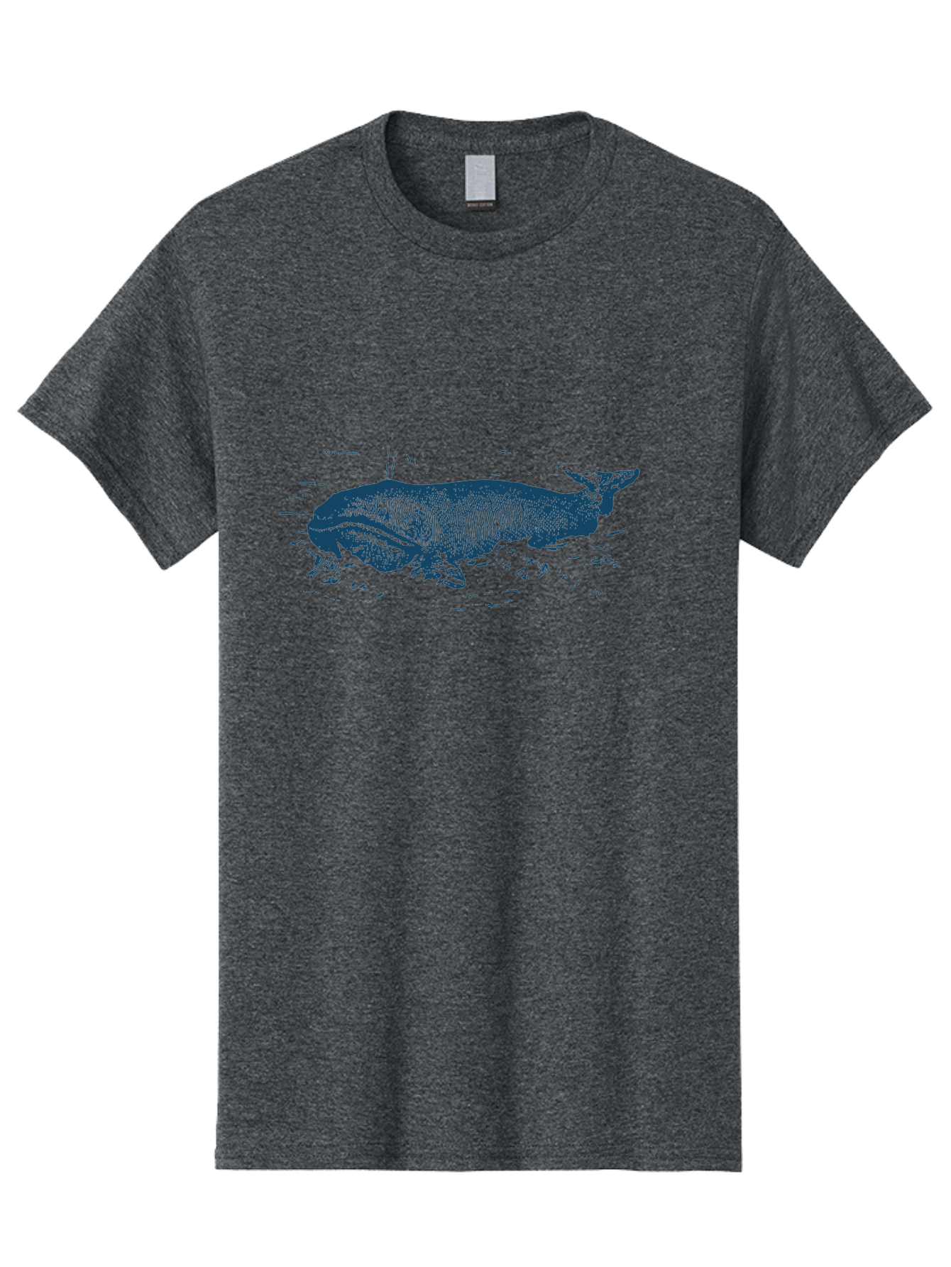 Ocean Soul Men'S Graphic Tee, 100% Cotton, Comfortable Casual Summer Wear, Machine Washable, Whale In Water, Marine Life, Ocean Creature, Aquatic Mammal, Large Sea Animal, Wildlife Illustration, Monochrome Art Aae548 15