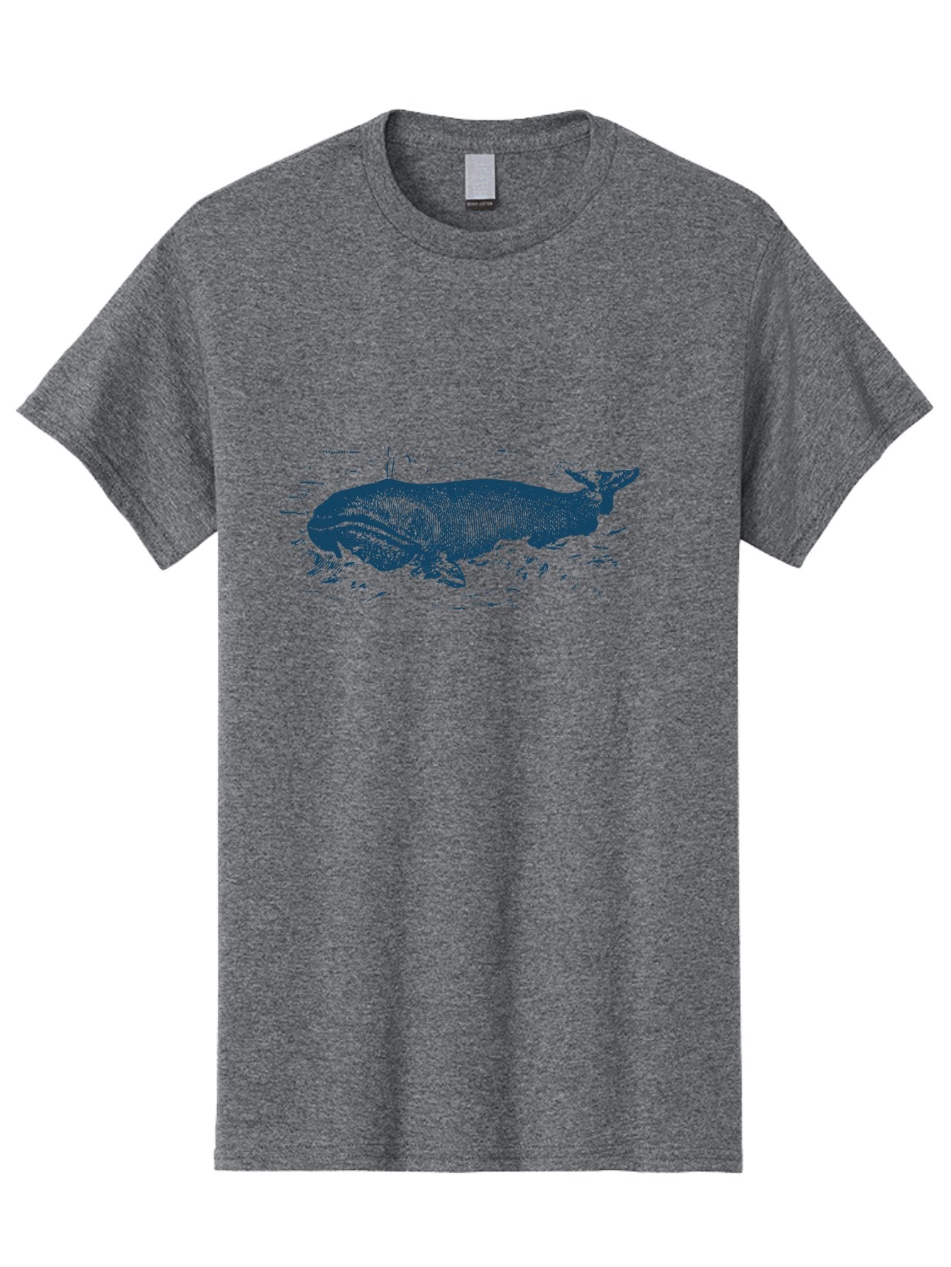 Ocean Soul Men'S Graphic Tee, 100% Cotton, Comfortable Casual Summer Wear, Machine Washable, Whale In Water, Marine Life, Ocean Creature, Aquatic Mammal, Large Sea Animal, Wildlife Illustration, Monochrome Art Aae548 3