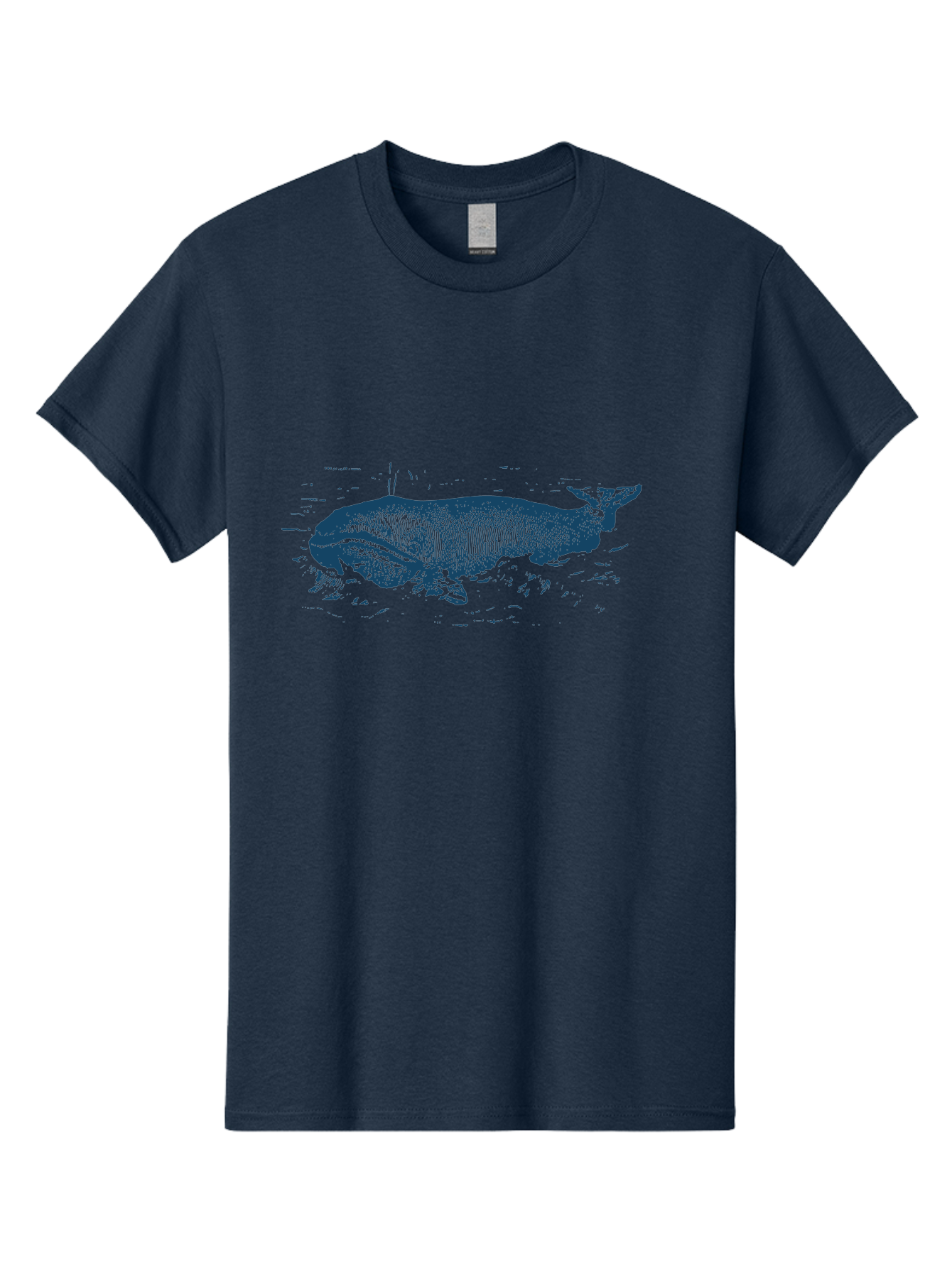 Ocean Soul Men'S Graphic Tee, 100% Cotton, Comfortable Casual Summer Wear, Machine Washable, Whale In Water, Marine Life, Ocean Creature, Aquatic Mammal, Large Sea Animal, Wildlife Illustration, Monochrome Art Aae548 7