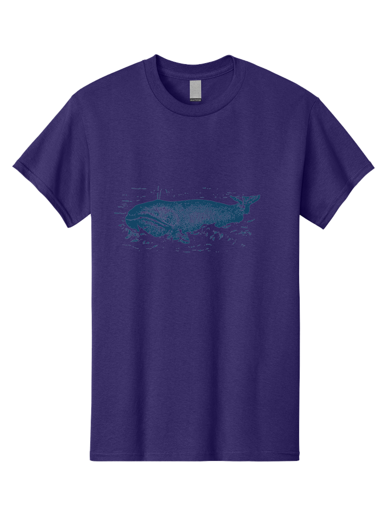Ocean Soul Men'S Graphic Tee, 100% Cotton, Comfortable Casual Summer Wear, Machine Washable, Whale In Water, Marine Life, Ocean Creature, Aquatic Mammal, Large Sea Animal, Wildlife Illustration, Monochrome Art Aae548 13