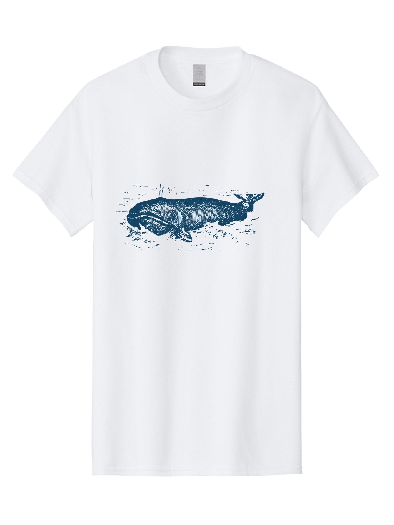 Ocean Soul Men'S Graphic Tee, 100% Cotton, Comfortable Casual Summer Wear, Machine Washable, Whale In Water, Marine Life, Ocean Creature, Aquatic Mammal, Large Sea Animal, Wildlife Illustration, Monochrome Art Aae548 5