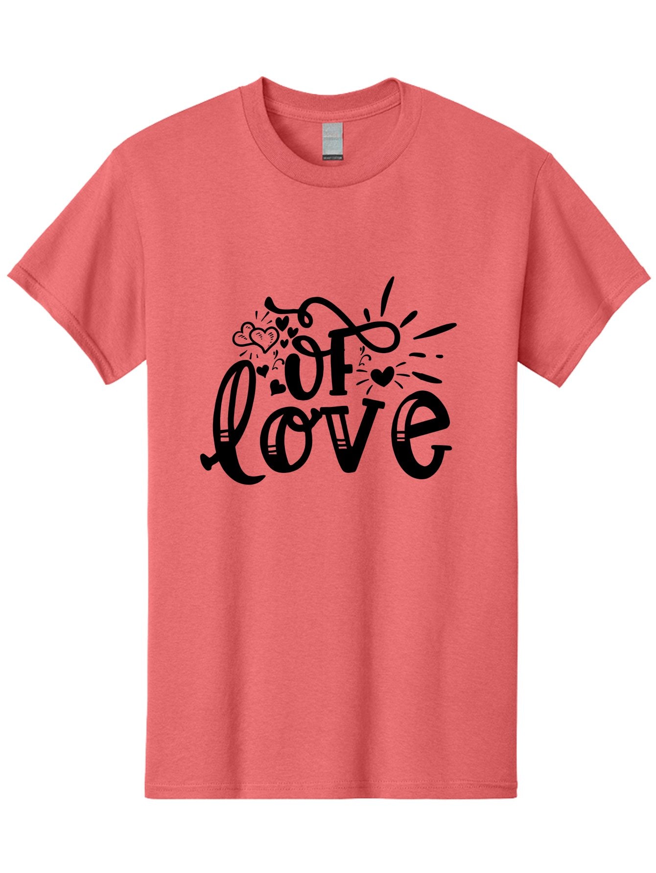 Of Love Men'S Graphic Tee, 100% Cotton, Comfortable Casual Summer Wear, Machine Washable, Heartfelt Illustration, Love Design, Decorative Typography, Whimsical Hearts, Illustration Art, Heart Theme, Love Quote Aae549
