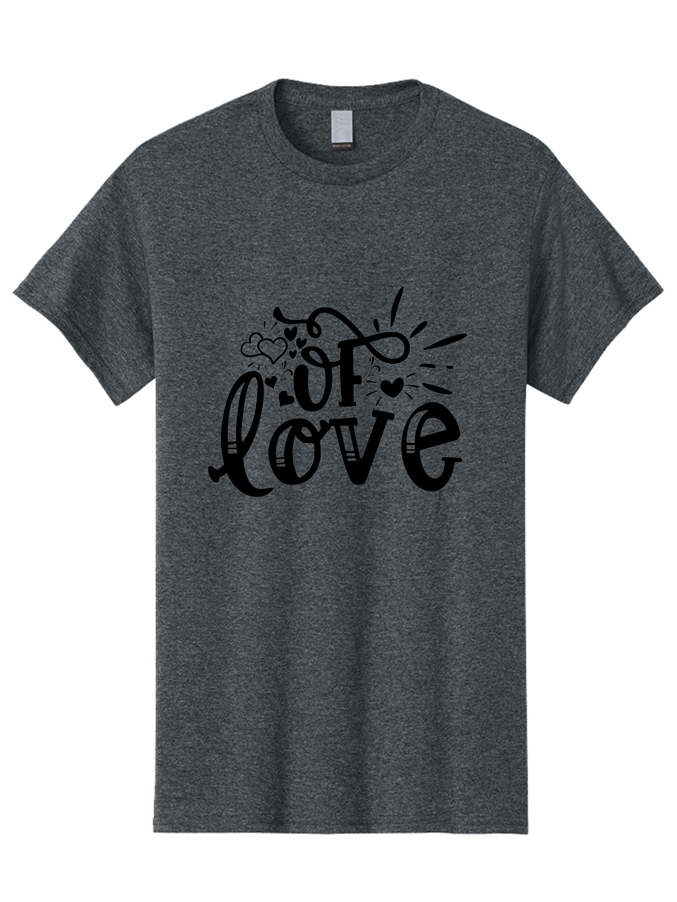 Of Love Men'S Graphic Tee, 100% Cotton, Comfortable Casual Summer Wear, Machine Washable, Heartfelt Illustration, Love Design, Decorative Typography, Whimsical Hearts, Illustration Art, Heart Theme, Love Quote Aae549 25