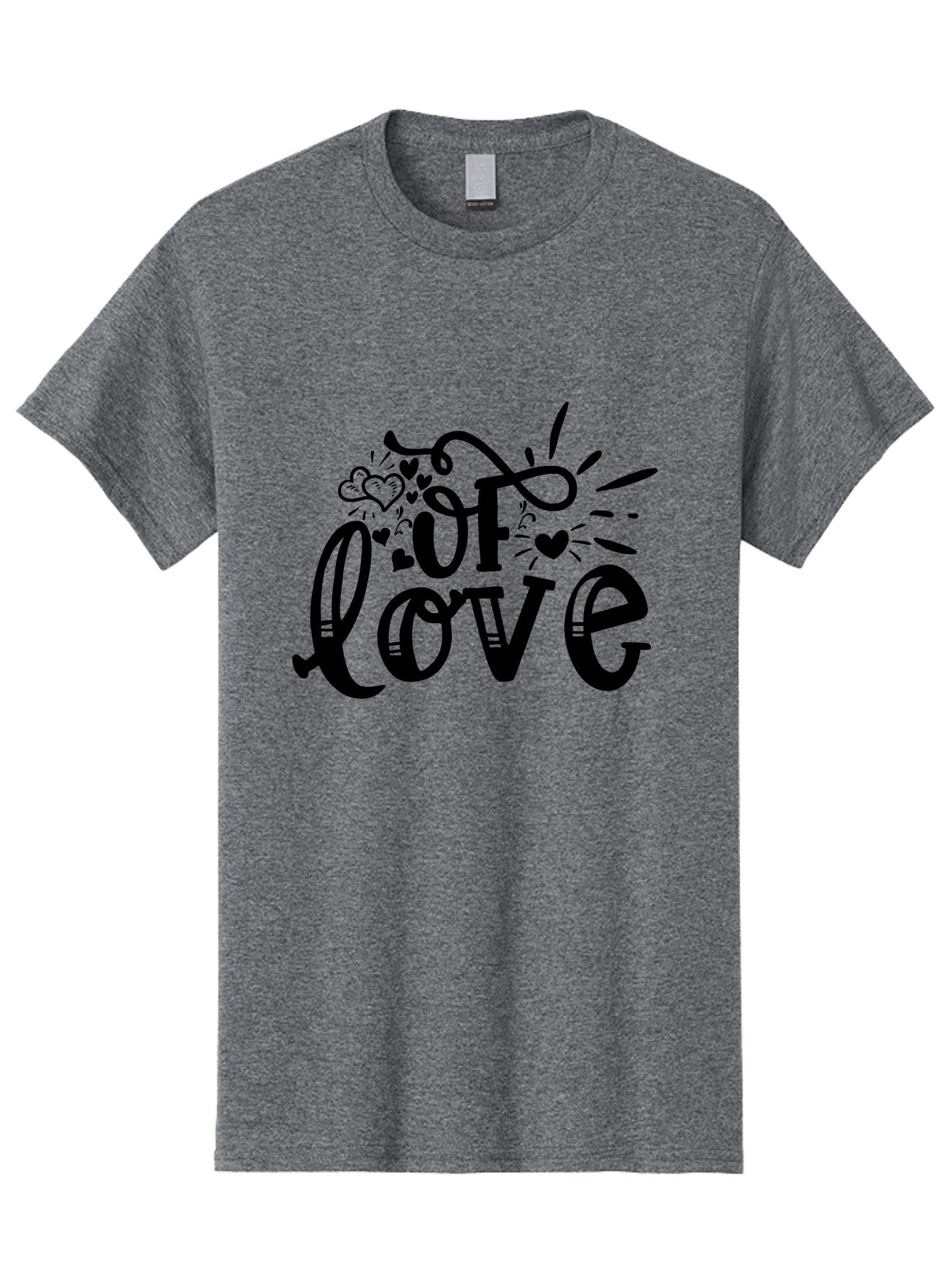 Of Love Men'S Graphic Tee, 100% Cotton, Comfortable Casual Summer Wear, Machine Washable, Heartfelt Illustration, Love Design, Decorative Typography, Whimsical Hearts, Illustration Art, Heart Theme, Love Quote Aae549 15