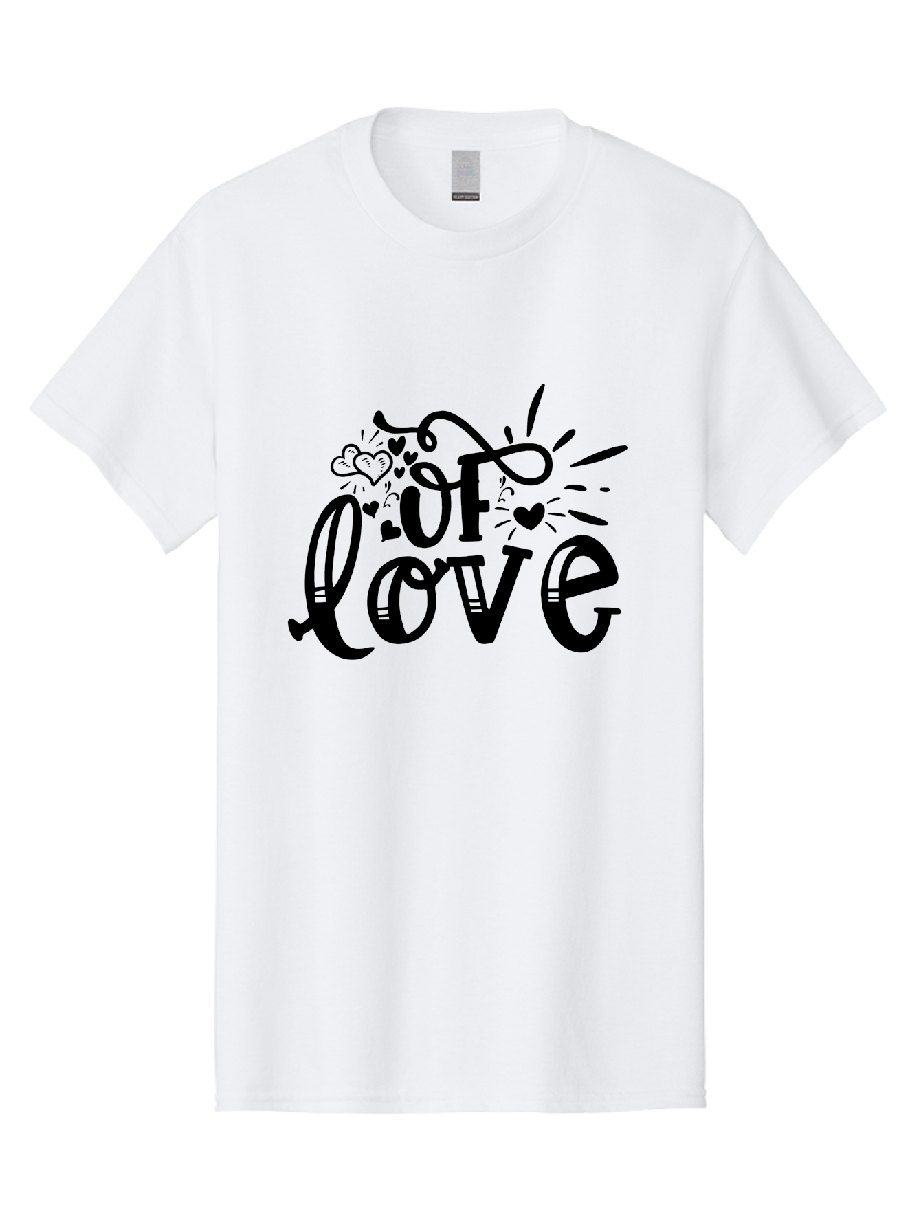 Of Love Men'S Graphic Tee, 100% Cotton, Comfortable Casual Summer Wear, Machine Washable, Heartfelt Illustration, Love Design, Decorative Typography, Whimsical Hearts, Illustration Art, Heart Theme, Love Quote Aae549 3