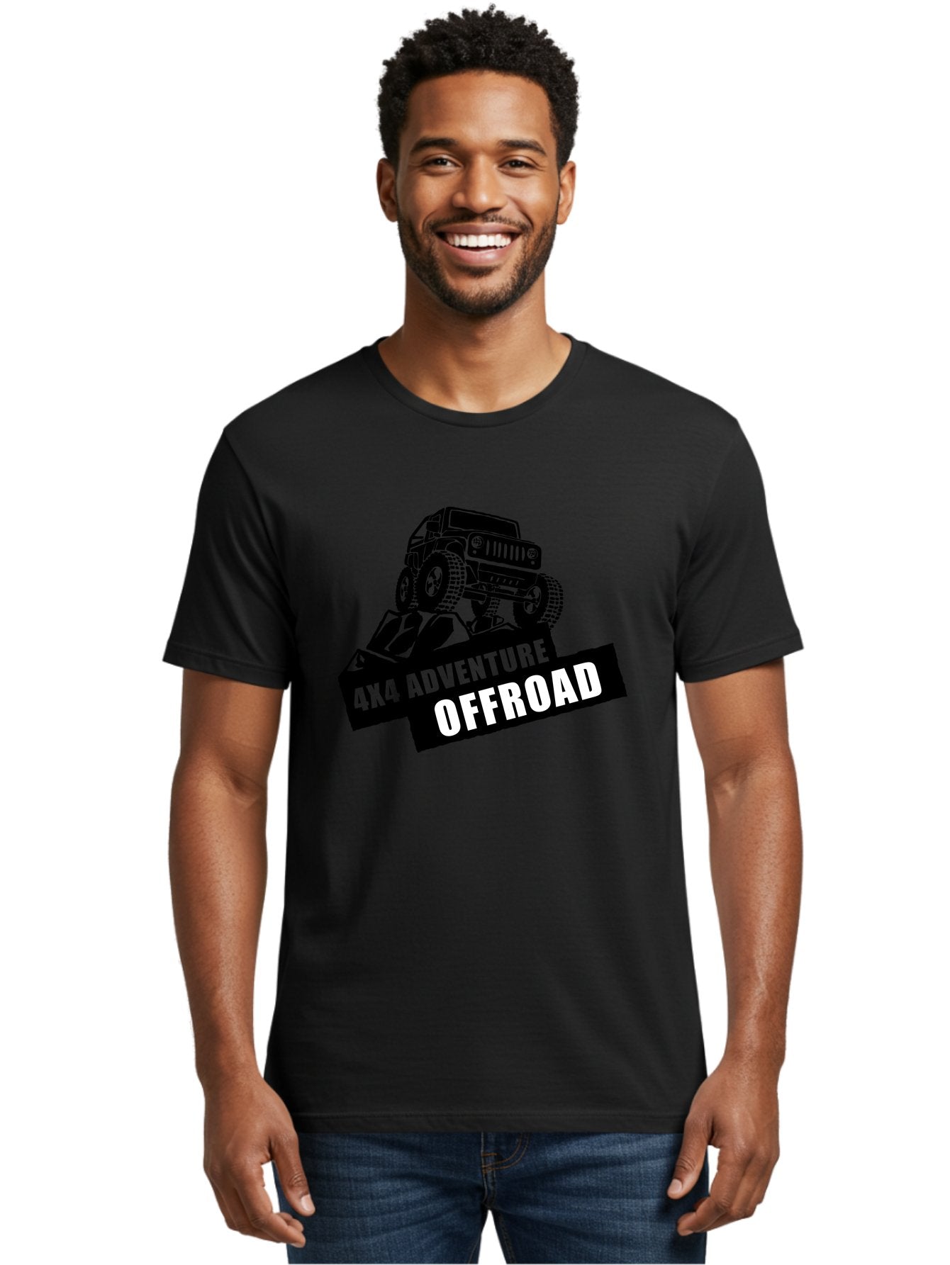 Offroad Adventure Men'S Graphic Tee, 100% Cotton, Comfortable Casual Summer Wear, Machine Washable, 4X4 Adventure, Offroad Vehicle, Rugged Terrain, Jeep Wrangler, Outdoor Excitement, Adventure Seeking, Offroading, Four-Wheel Drive, Aae550 18