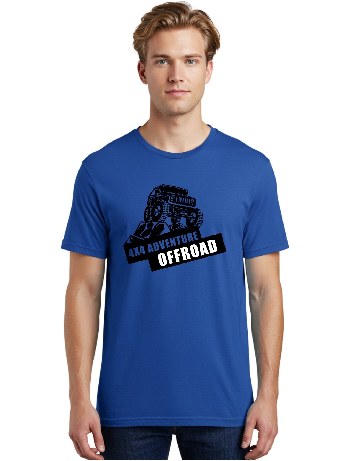 Offroad Adventure Men'S Graphic Tee, 100% Cotton, Comfortable Casual Summer Wear, Machine Washable, 4X4 Adventure, Offroad Vehicle, Rugged Terrain, Jeep Wrangler, Outdoor Excitement, Adventure Seeking, Offroading, Four-Wheel Drive, Aae550 26