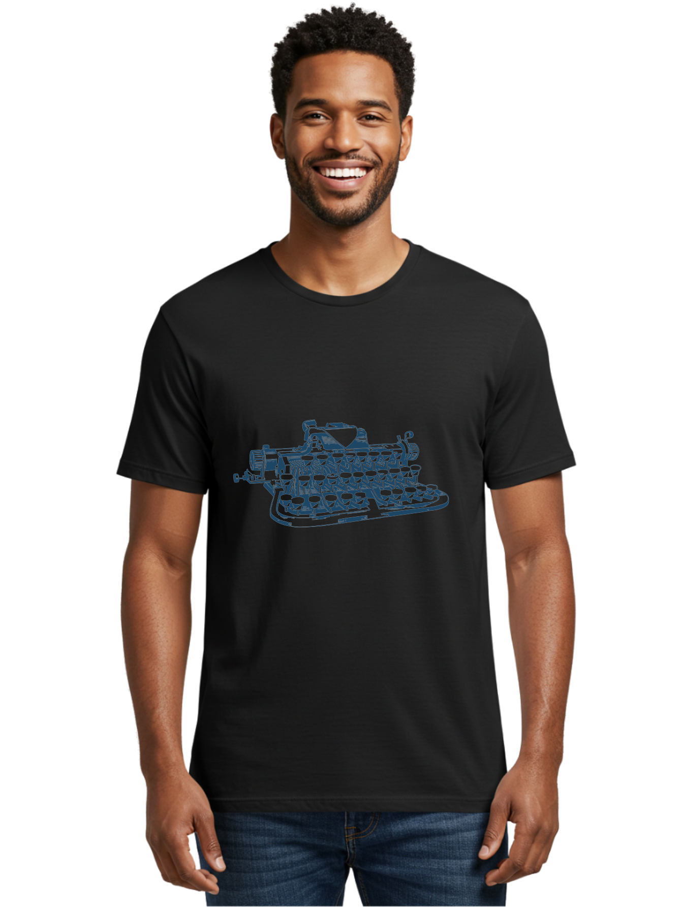 Old Soul Typewriter Men'S Graphic Tee, 100% Cotton, Comfortable Casual Summer Wear, Machine Washable, Vintage Typewriter, Classic Writing Machine, Retro Office Equipment, Antique Technology, Nostalgic Design, Manual Typing, Writer'S Tool, Aae556 8
