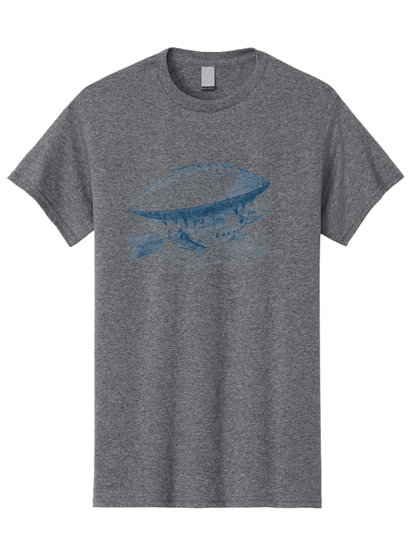 Old World Balloon Sketch Men'S Graphic Tee, 100% Cotton, Comfortable Casual Summer Wear, Machine Washable, Dirigible, Vintage Aircraft, Zeppelin, Historical Aviation, Transportation Innovation, Old-Fashioned Flying Machine Aae559 11