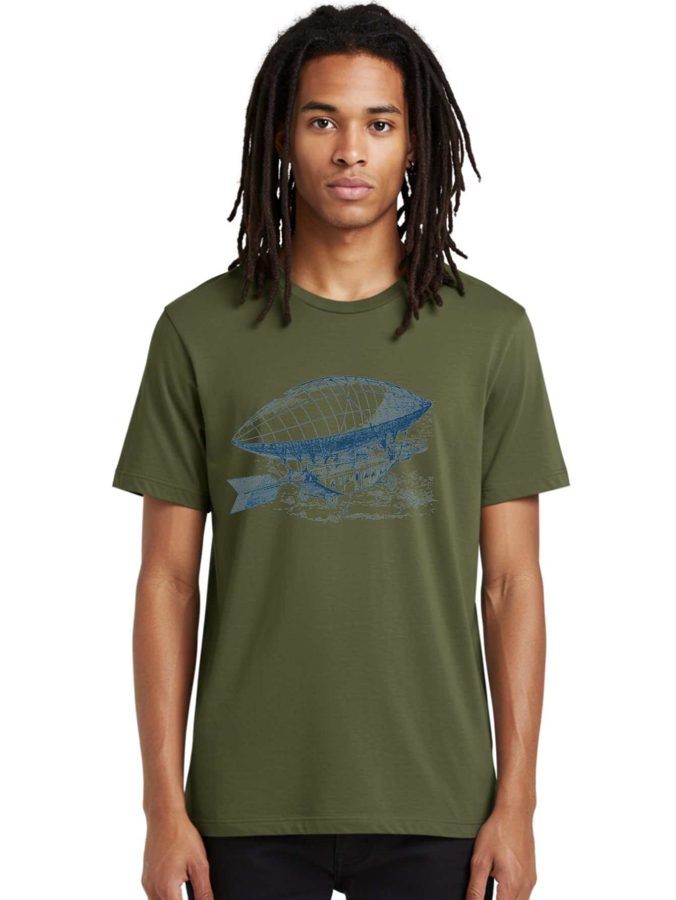 Old World Balloon Sketch Men'S Graphic Tee, 100% Cotton, Comfortable Casual Summer Wear, Machine Washable, Dirigible, Vintage Aircraft, Zeppelin, Historical Aviation, Transportation Innovation, Old-Fashioned Flying Machine Aae559