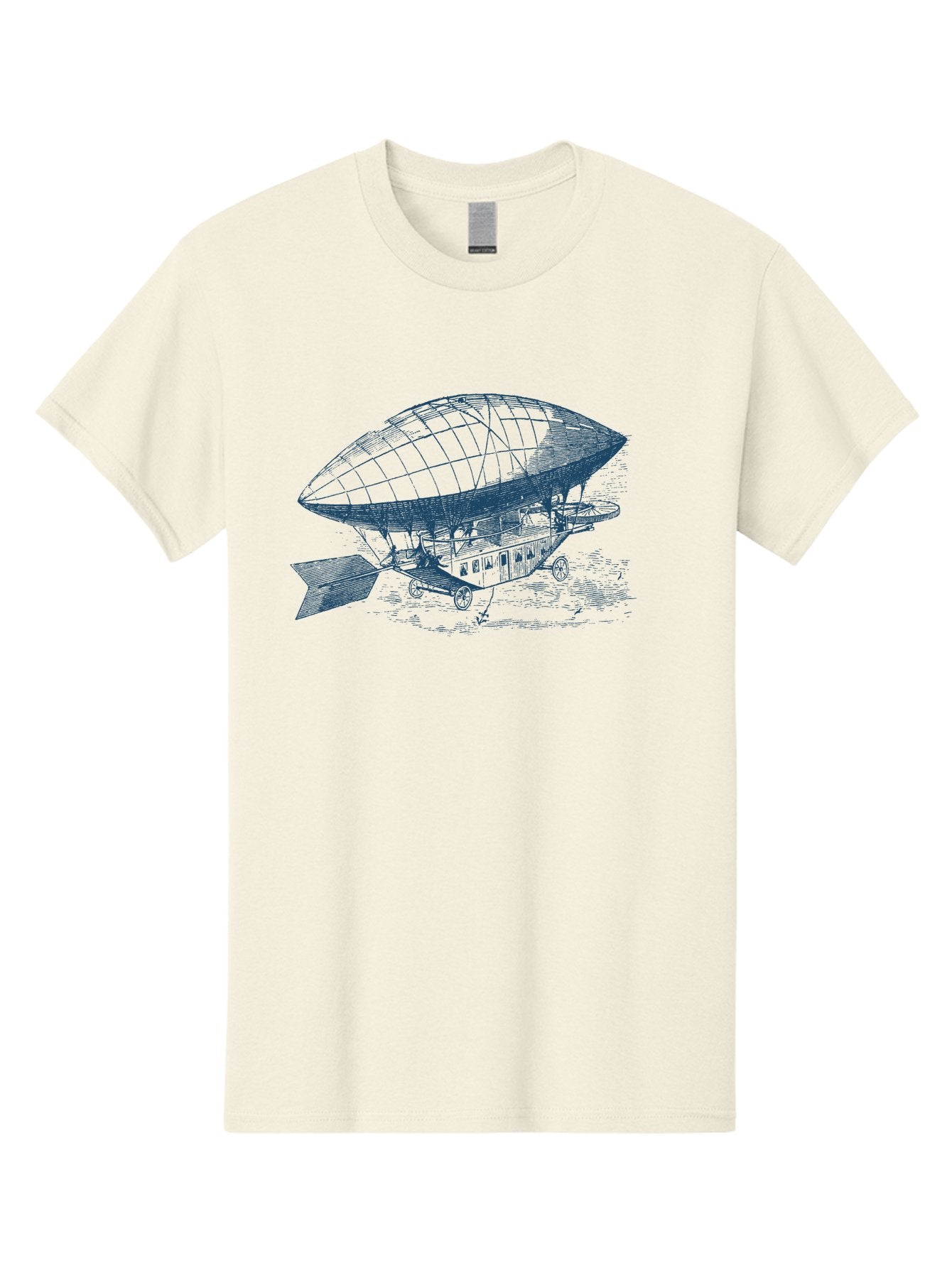Old World Balloon Sketch Men'S Graphic Tee, 100% Cotton, Comfortable Casual Summer Wear, Machine Washable, Dirigible, Vintage Aircraft, Zeppelin, Historical Aviation, Transportation Innovation, Old-Fashioned Flying Machine Aae559