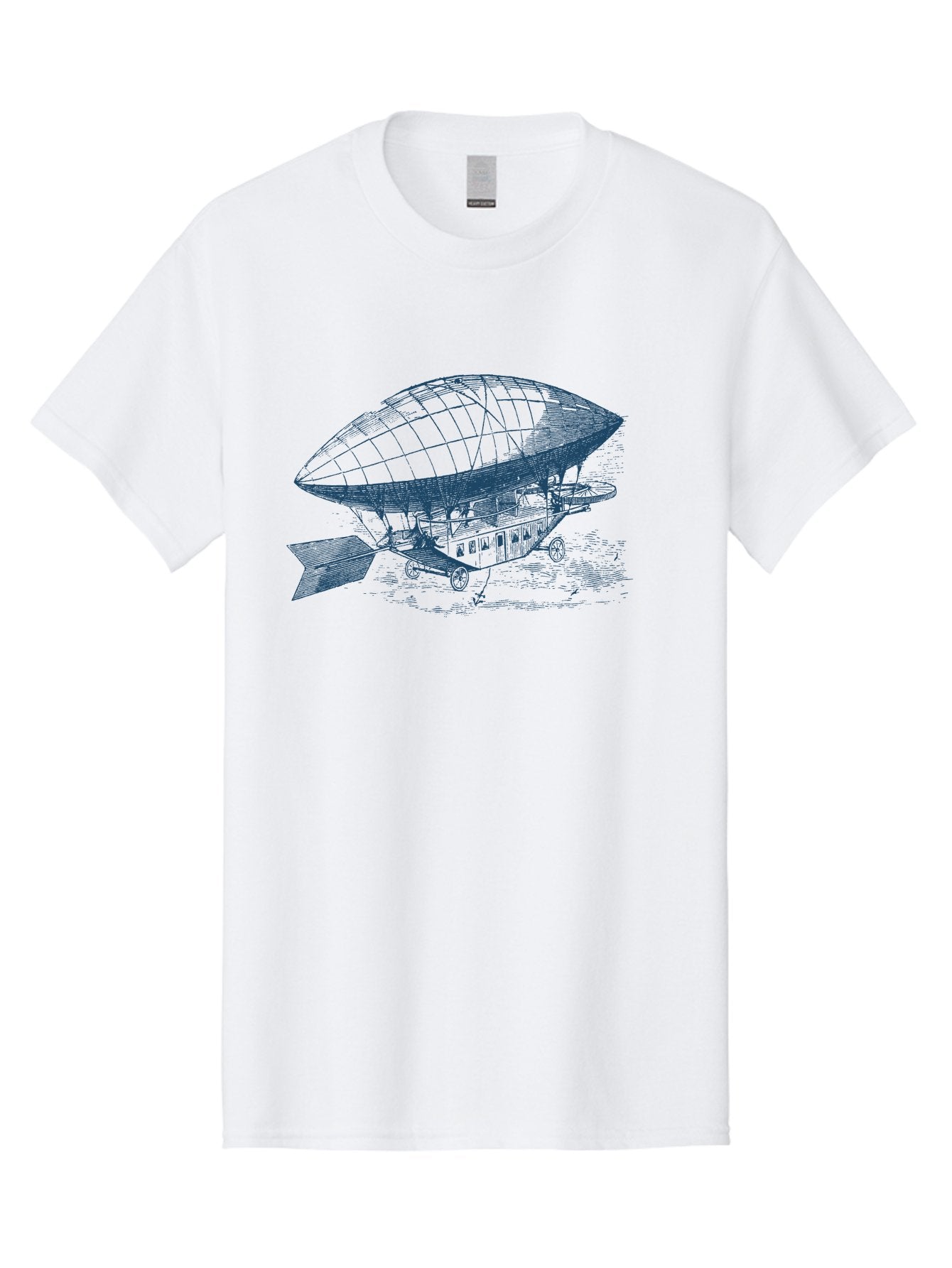 Old World Balloon Sketch Men'S Graphic Tee, 100% Cotton, Comfortable Casual Summer Wear, Machine Washable, Dirigible, Vintage Aircraft, Zeppelin, Historical Aviation, Transportation Innovation, Old-Fashioned Flying Machine Aae559 14