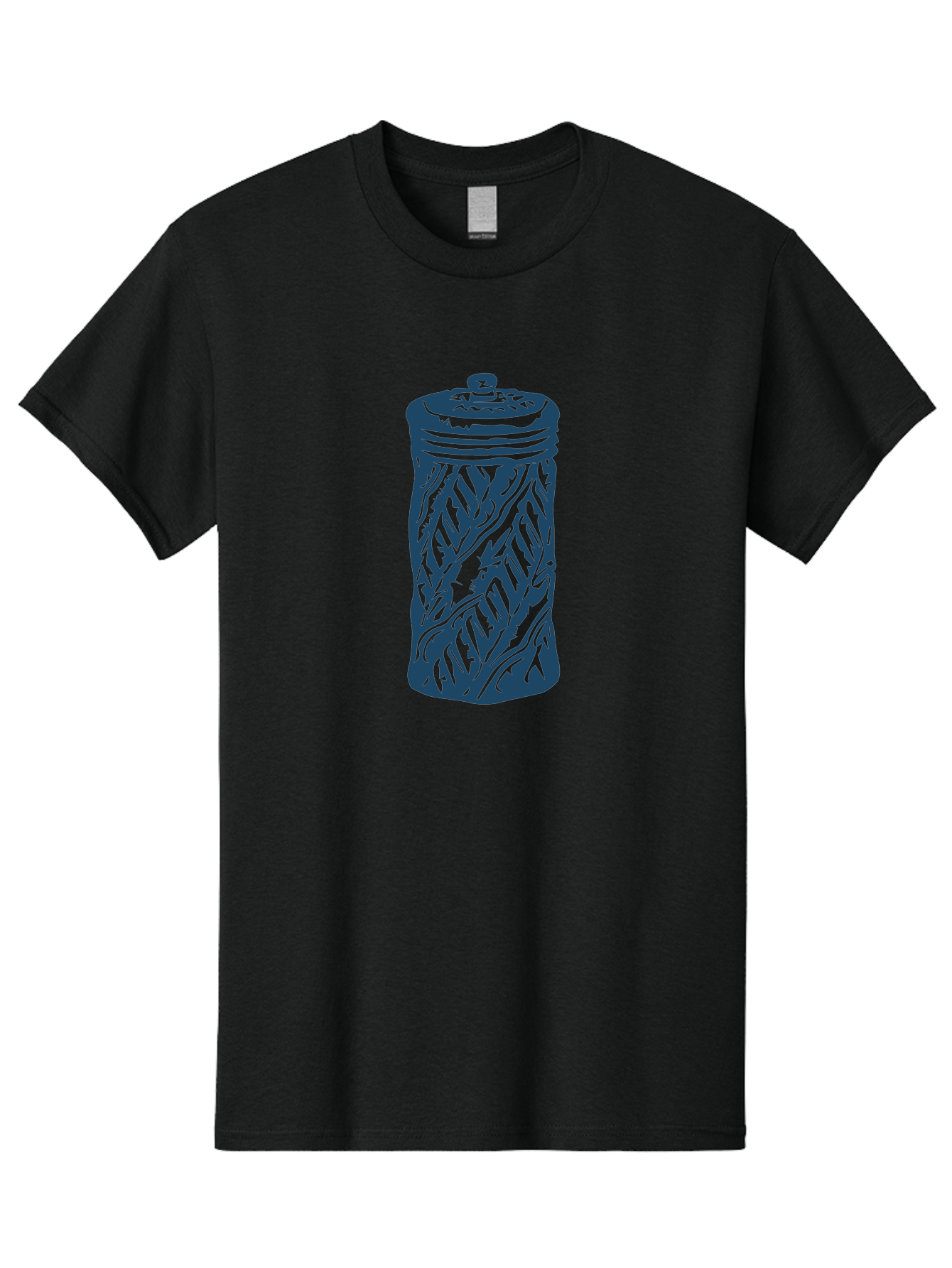 Old-Box Men'S Graphic Tee, 100% Cotton, Comfortable Casual Summer Wear, Machine Washable, Cookie Jar, Leaf Pattern, Kitchen Container, Tableware, Graphic Illustration, Abstract Leaf Design, Blue And Green Aae562 25