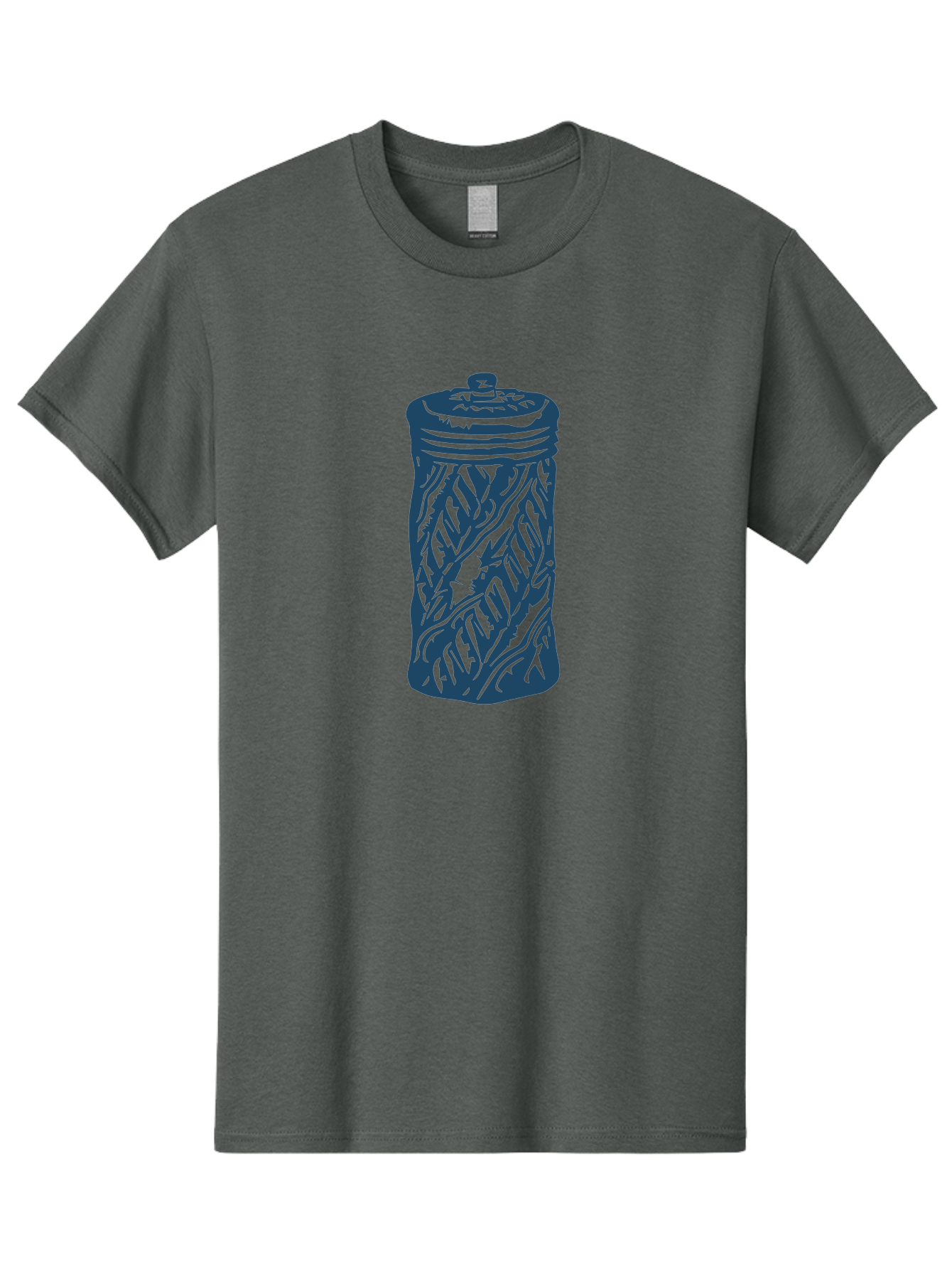 Old-Box Men'S Graphic Tee, 100% Cotton, Comfortable Casual Summer Wear, Machine Washable, Cookie Jar, Leaf Pattern, Kitchen Container, Tableware, Graphic Illustration, Abstract Leaf Design, Blue And Green Aae562 17