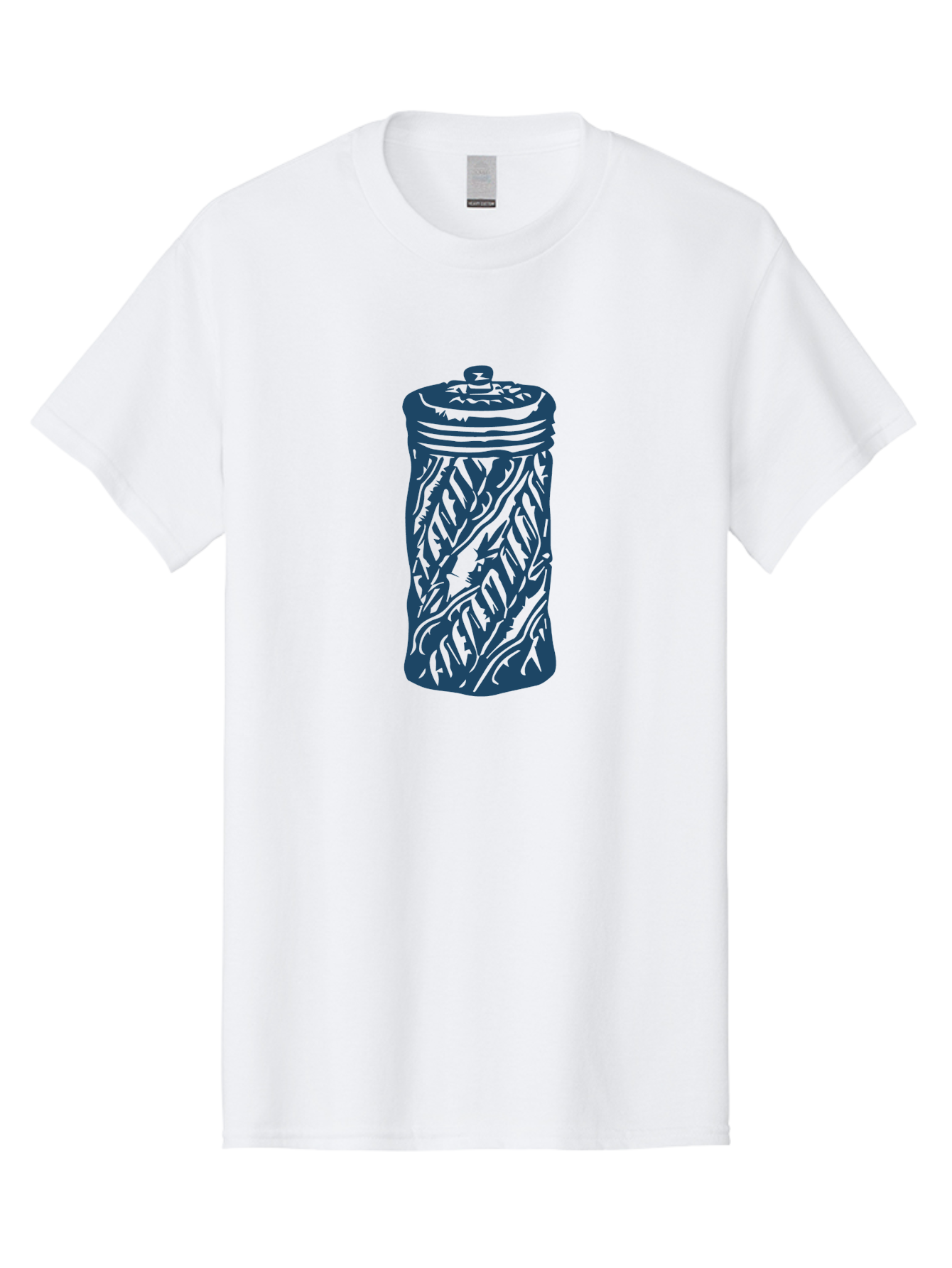 Old-Box Men'S Graphic Tee, 100% Cotton, Comfortable Casual Summer Wear, Machine Washable, Cookie Jar, Leaf Pattern, Kitchen Container, Tableware, Graphic Illustration, Abstract Leaf Design, Blue And Green Aae562 19
