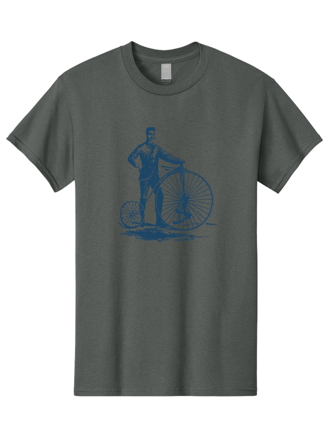 Men-With-Bike Men'S Graphic Tee, 100% Cotton, Comfortable Casual Summer Wear, Machine Washable, Vintage Bicycle, Penny Farthing Bike, Old-Fashioned Cycling, Antique Transportation, Historic Vehicle, Classic Design, Retro Style, Cycling History Aae563 13