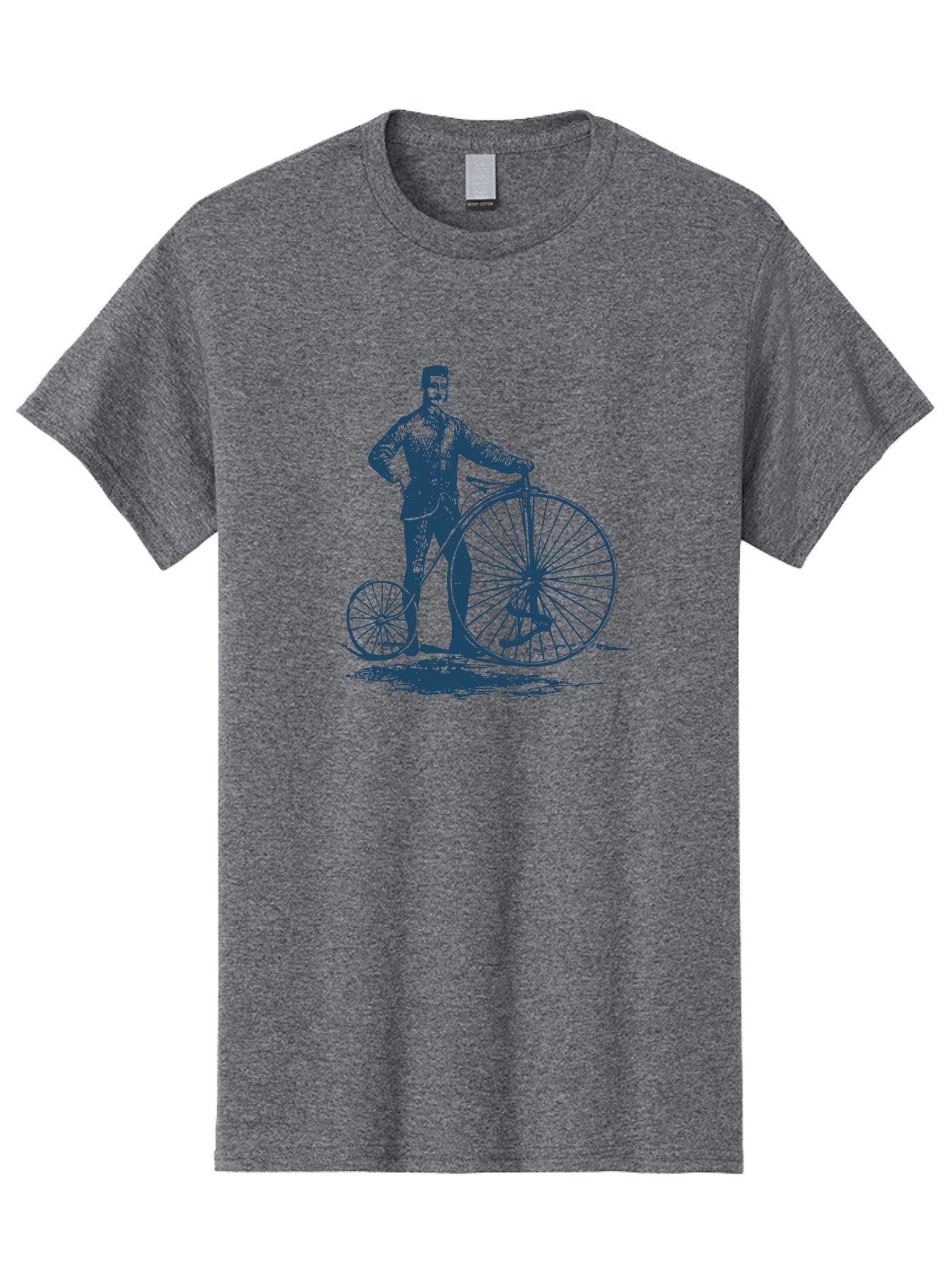 Men-With-Bike Men'S Graphic Tee, 100% Cotton, Comfortable Casual Summer Wear, Machine Washable, Vintage Bicycle, Penny Farthing Bike, Old-Fashioned Cycling, Antique Transportation, Historic Vehicle, Classic Design, Retro Style, Cycling History Aae563 5