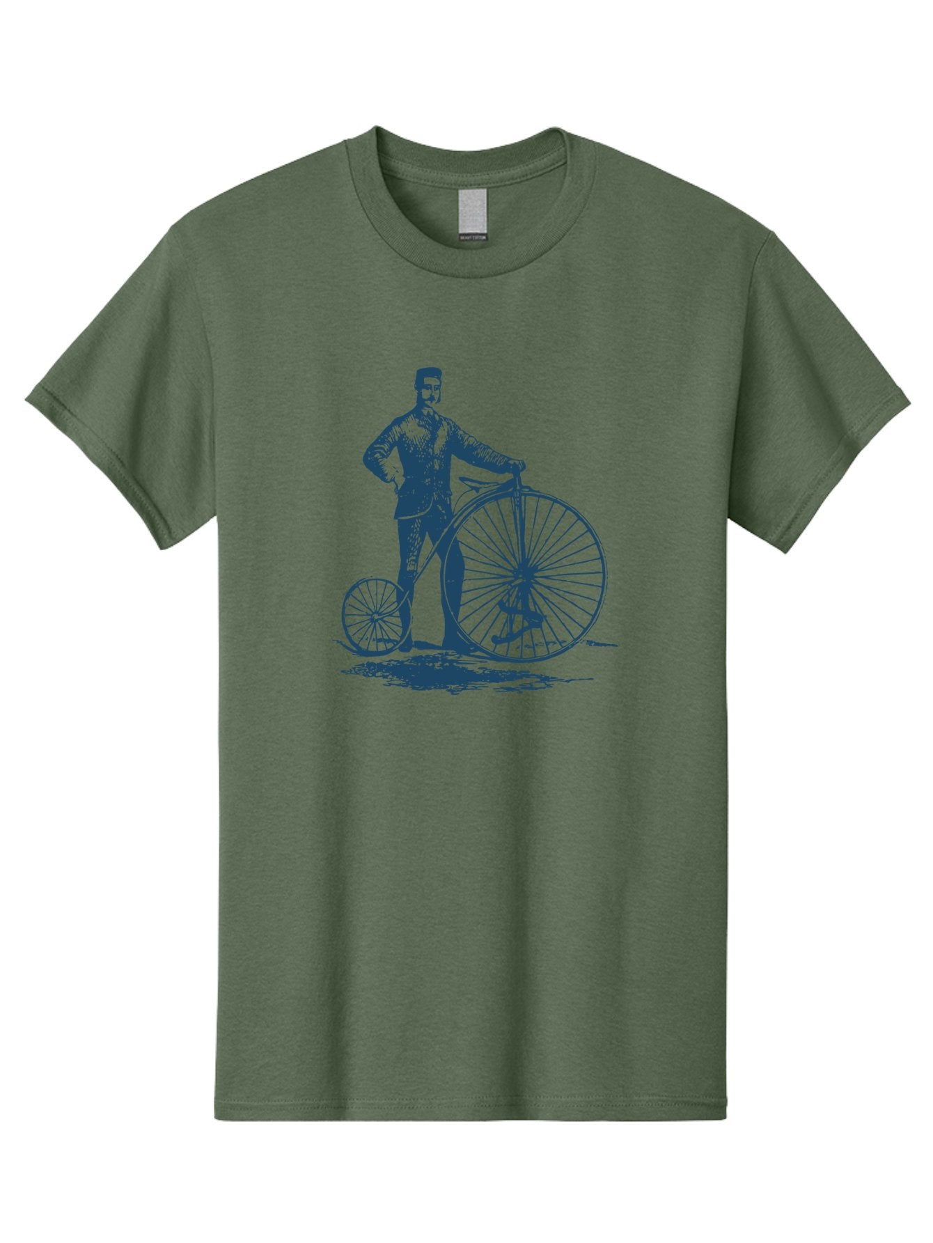 Men-With-Bike Men'S Graphic Tee, 100% Cotton, Comfortable Casual Summer Wear, Machine Washable, Vintage Bicycle, Penny Farthing Bike, Old-Fashioned Cycling, Antique Transportation, Historic Vehicle, Classic Design, Retro Style, Cycling History Aae563 11