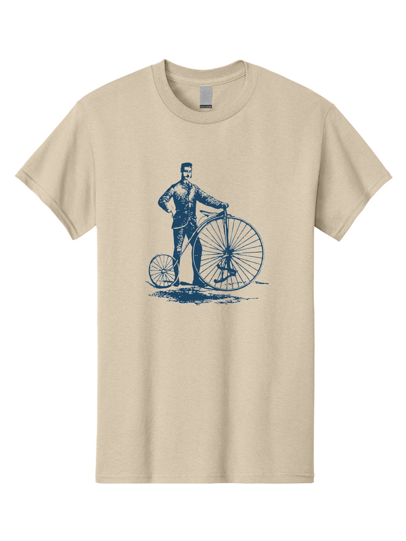 Men-With-Bike Men'S Graphic Tee, 100% Cotton, Comfortable Casual Summer Wear, Machine Washable, Vintage Bicycle, Penny Farthing Bike, Old-Fashioned Cycling, Antique Transportation, Historic Vehicle, Classic Design, Retro Style, Cycling History Aae563 3
