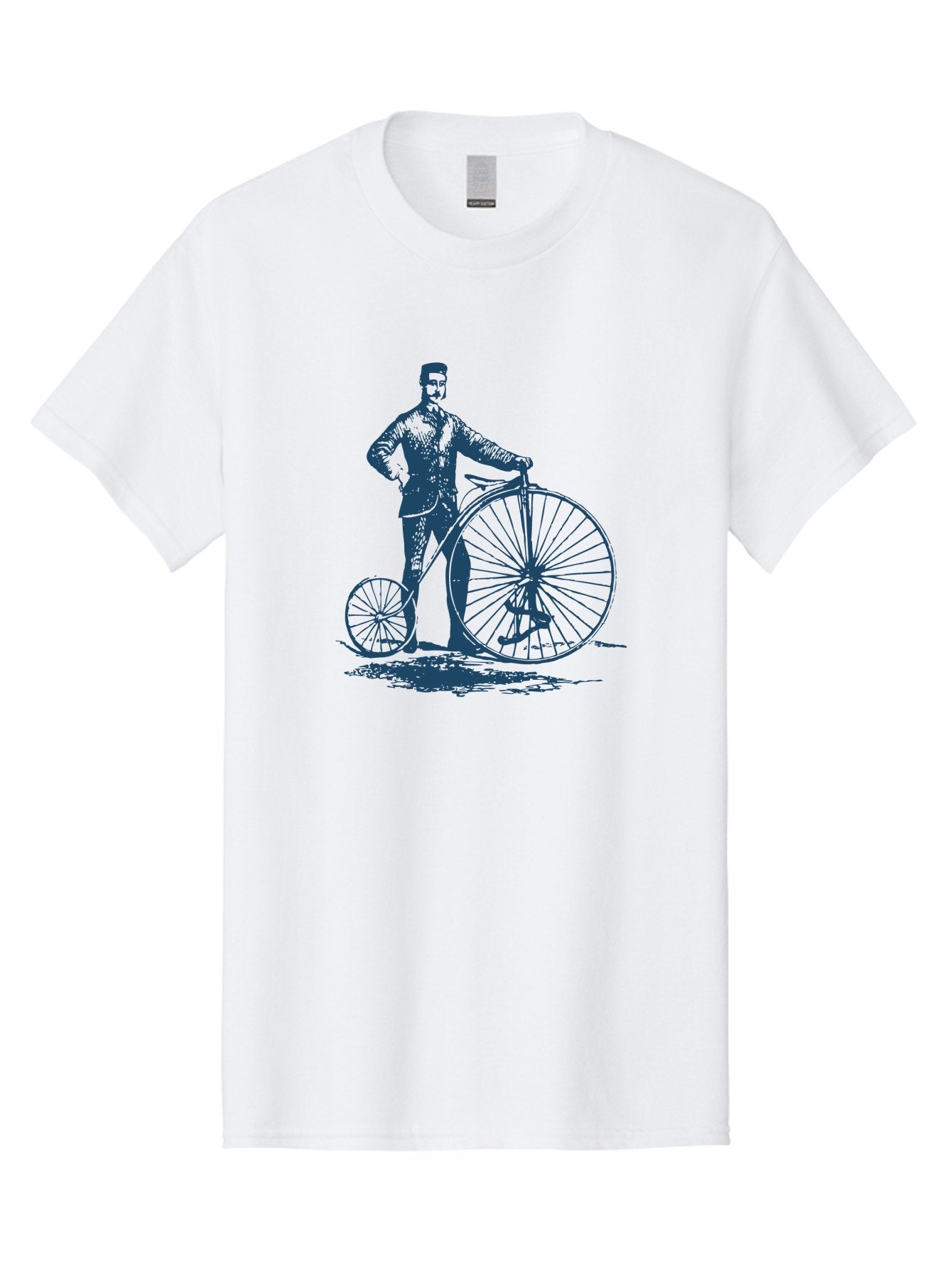 Men-With-Bike Men'S Graphic Tee, 100% Cotton, Comfortable Casual Summer Wear, Machine Washable, Vintage Bicycle, Penny Farthing Bike, Old-Fashioned Cycling, Antique Transportation, Historic Vehicle, Classic Design, Retro Style, Cycling History Aae563 14