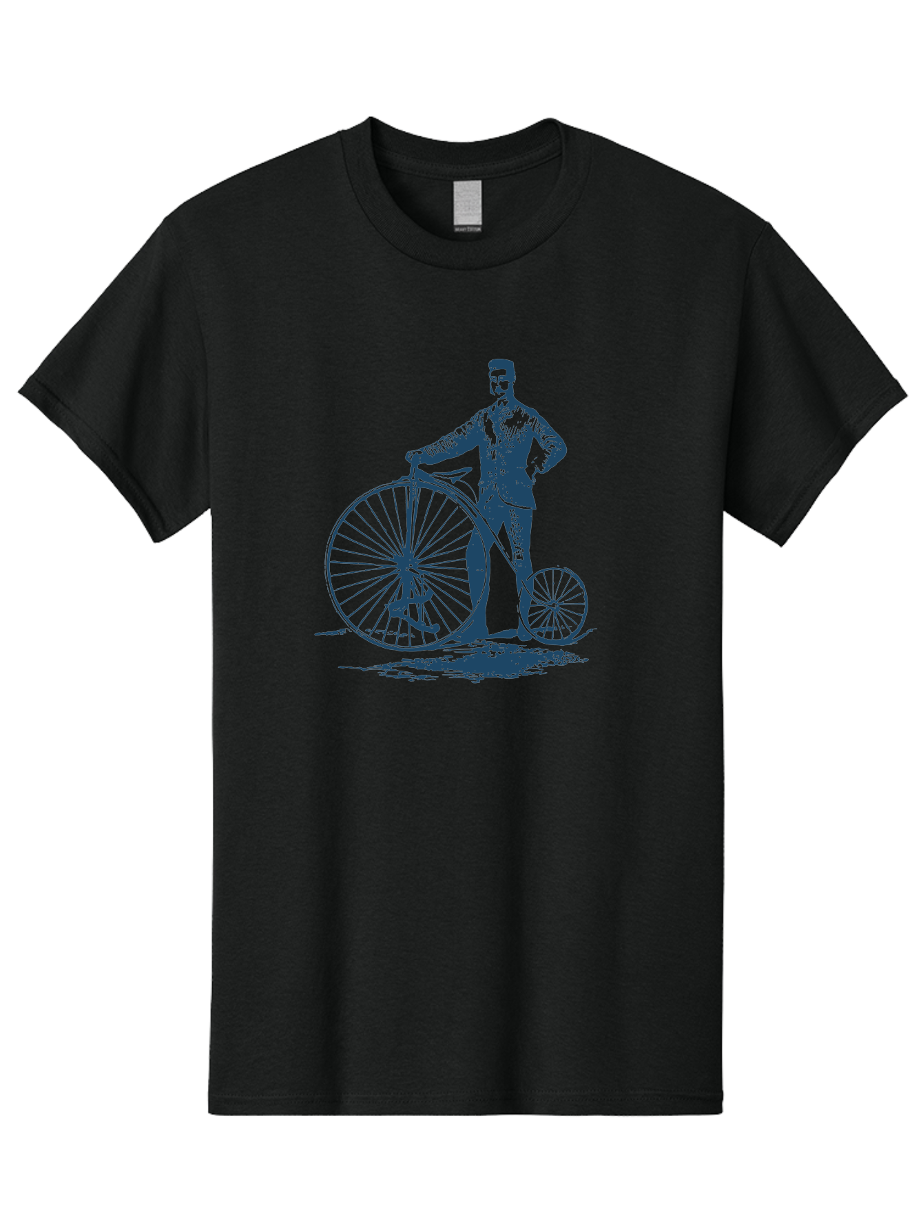 Old-Fashioned Gentleman And Bicycle 2 Men'S Graphic Tee, 100% Cotton, Comfortable Casual Summer Wear, Machine Washable, Vintage Bicycle, Penny-Farthing Bike, Antique Cycle, Classic Transport, Nostalgic Vehicle, Historical Bike, Retro Cycling Aae564